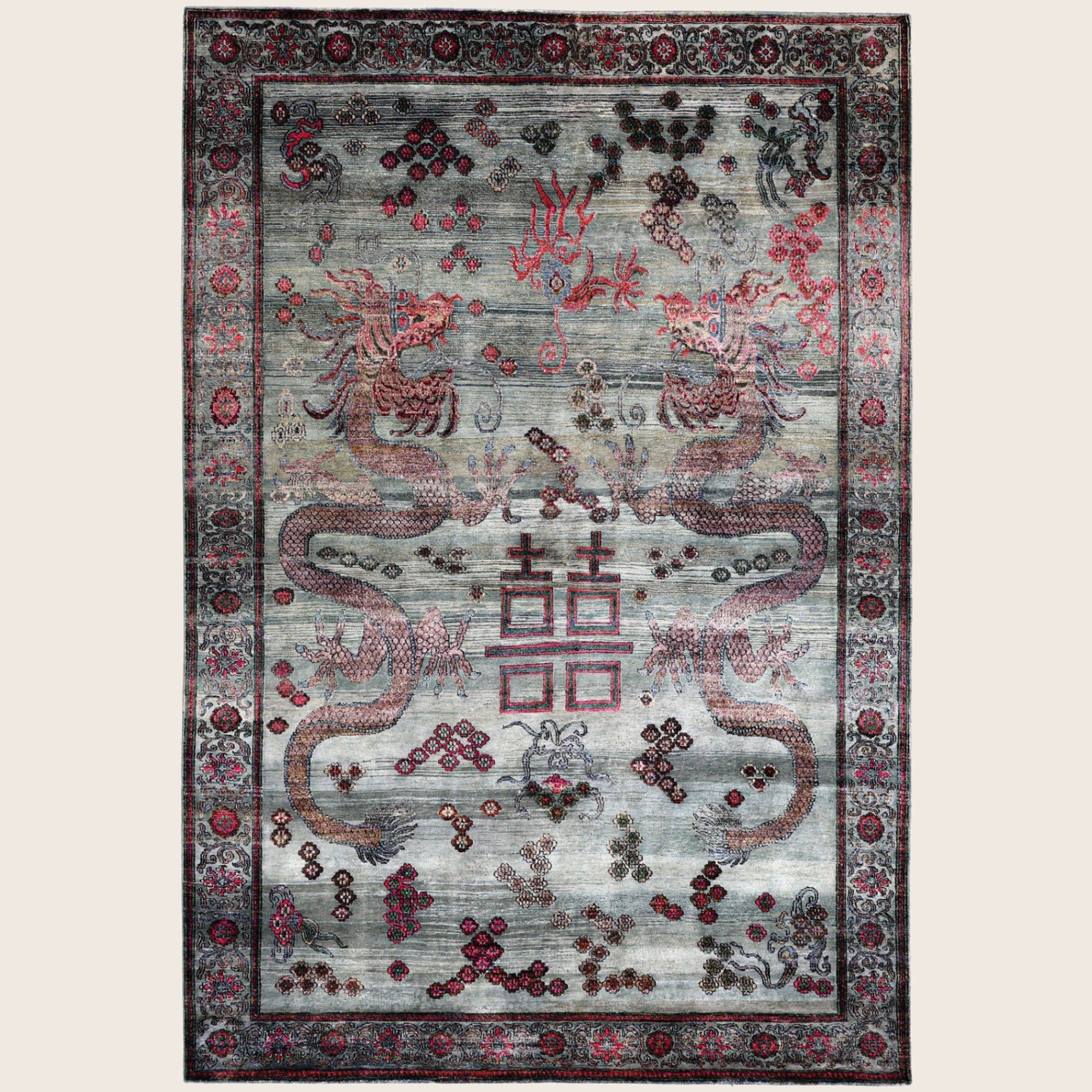 Grüne Alchemie Übergangs Seidenteppich - 6 'x 9'