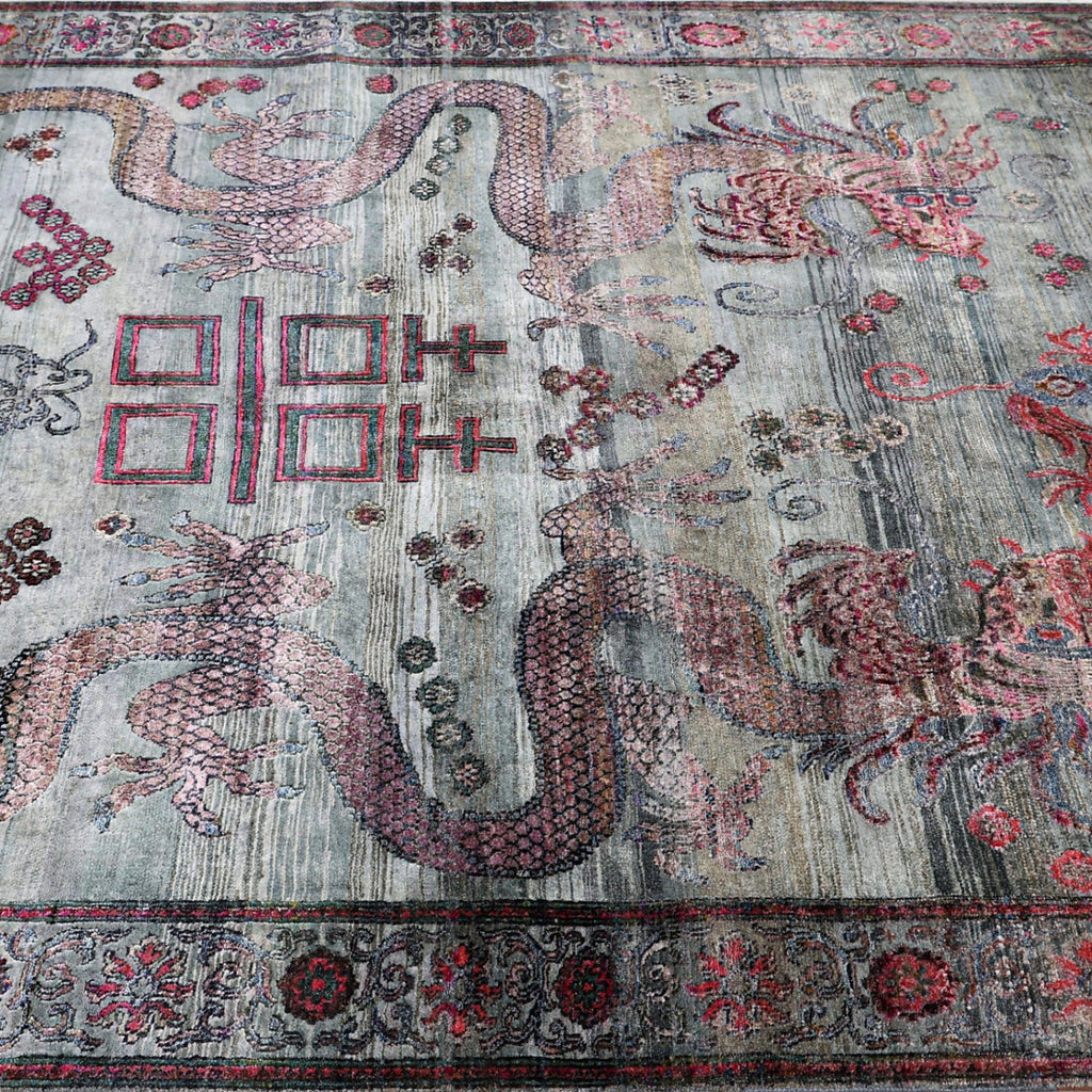 Grüne Alchemie Übergangs Seidenteppich - 6 'x 9'