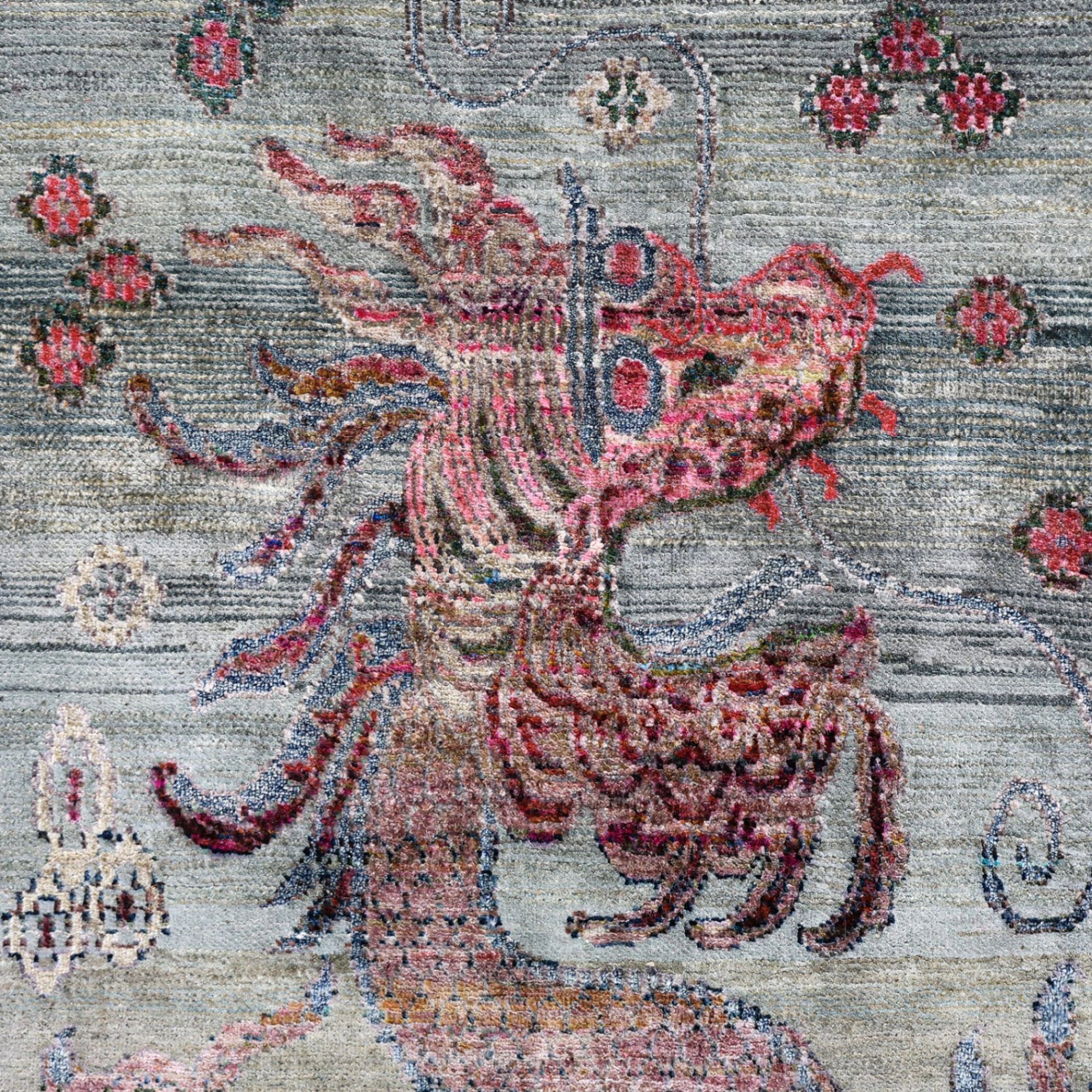 Grüne Alchemie Übergangs Seidenteppich - 6 'x 9'