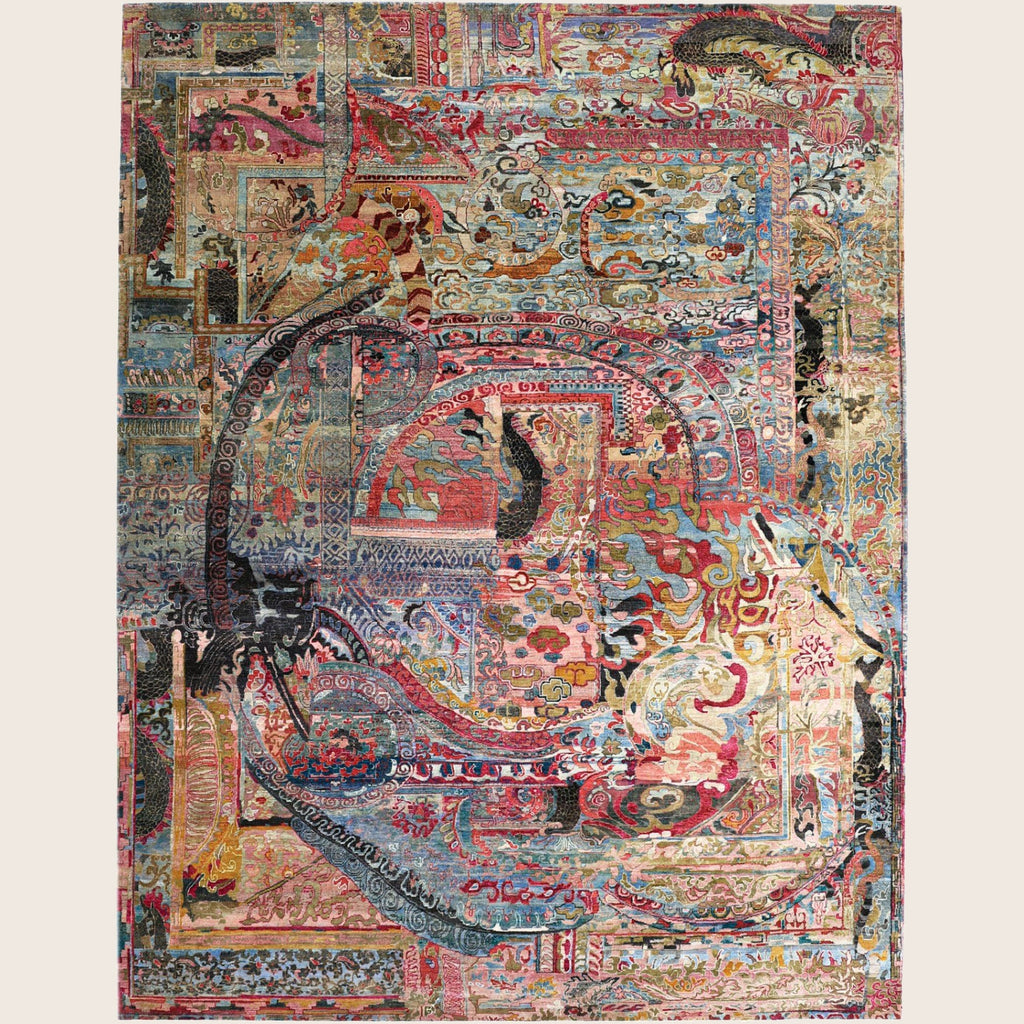Mehrfarbiger Alchemie Übergangs Seidenwolle Teppich - 11'9' x 14'1'