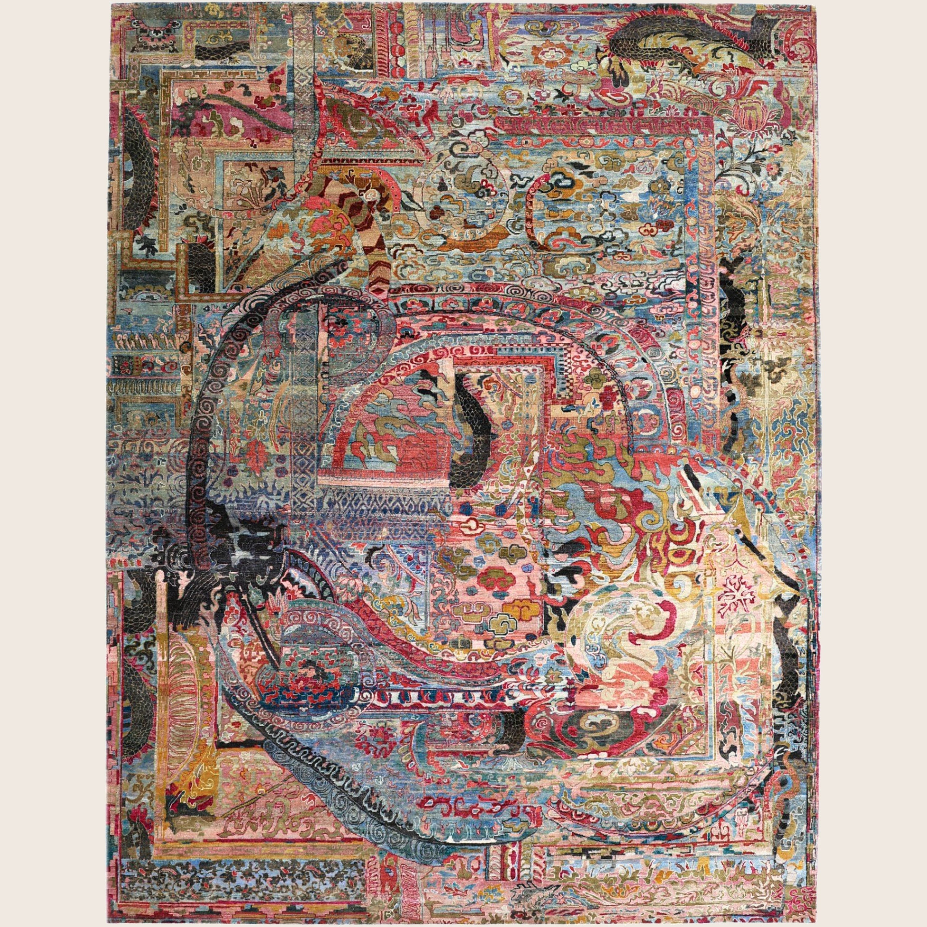 Mehrfarbiger Alchemie Übergangs Seidenwolle Teppich - 11'9' x 14'1'