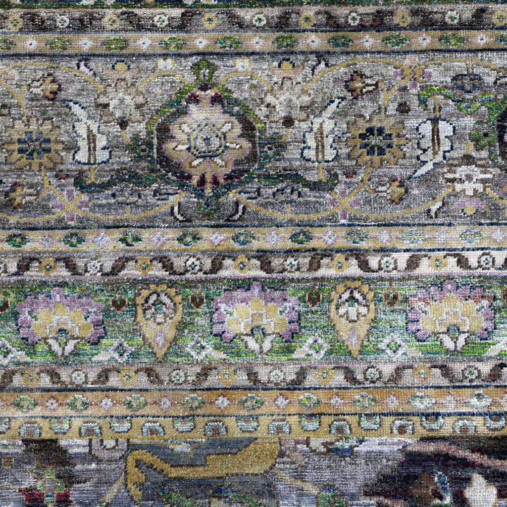 Grüne Alchemie Traditioneller Seidenwollteppich - 14' x 20'