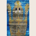 Mehrfarbiger Alchemie Zeitgenössischer Seidenteppich - 4' x 6'