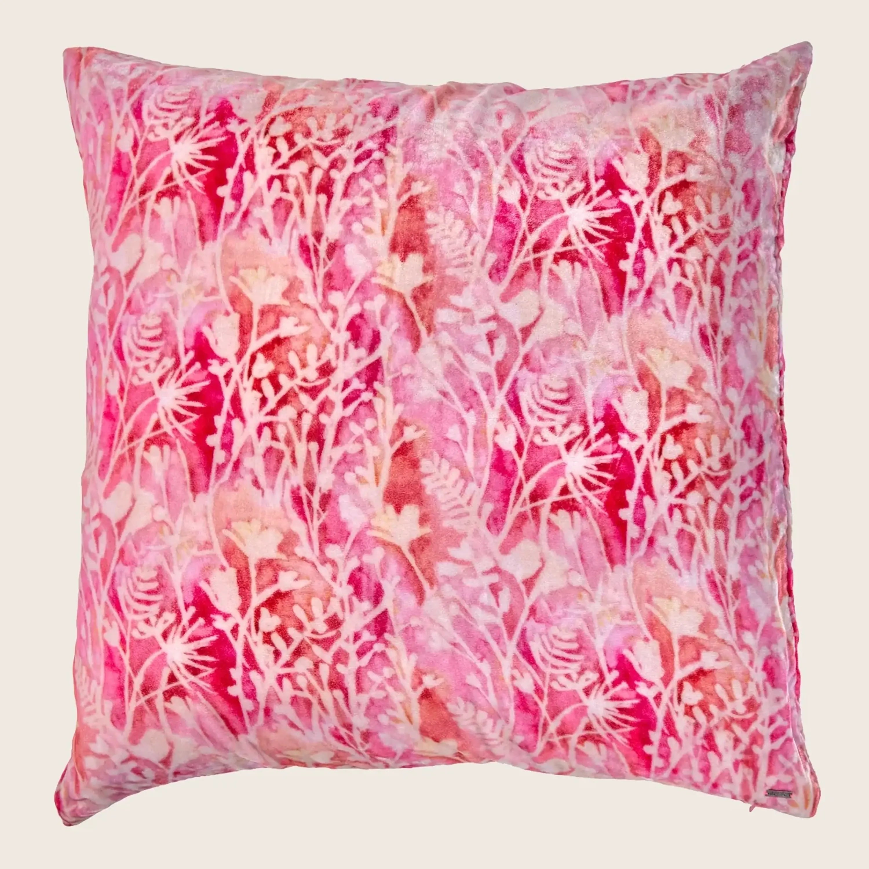Ghost Print Silk Samt Pillow Blush Marigold