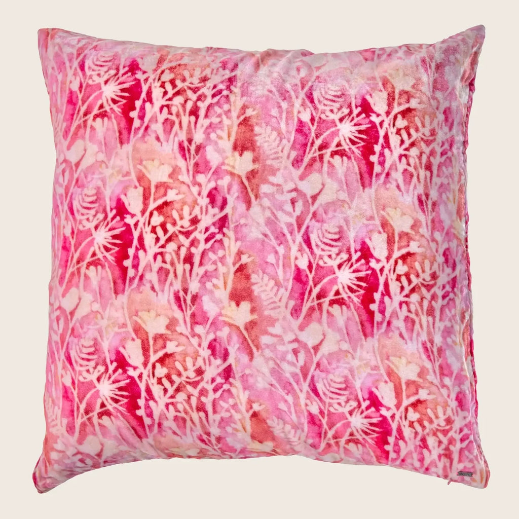 Ghost Print Silk Samt Pillow Blush Marigold