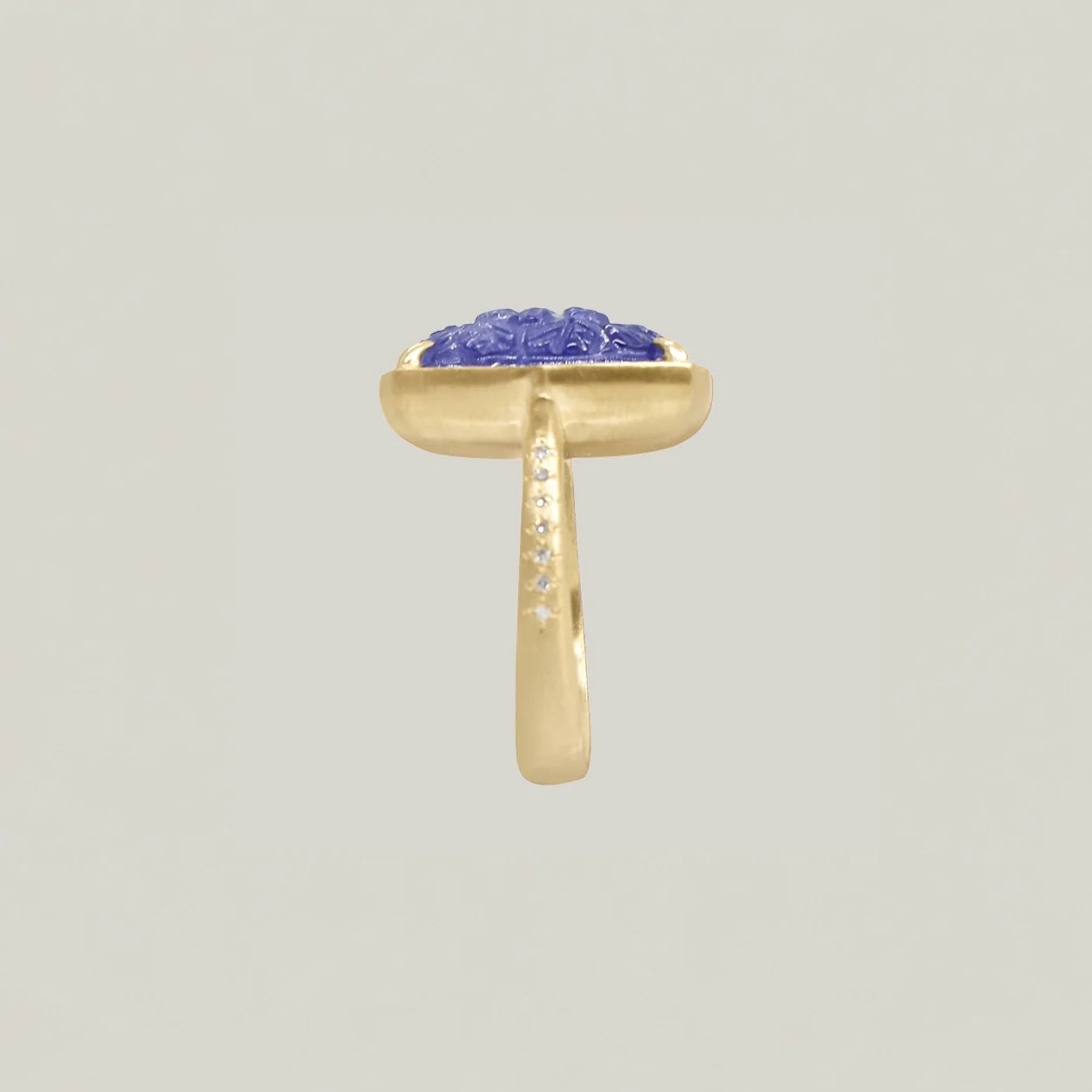 Blumen Blau Tansanit geschnitzter Ring