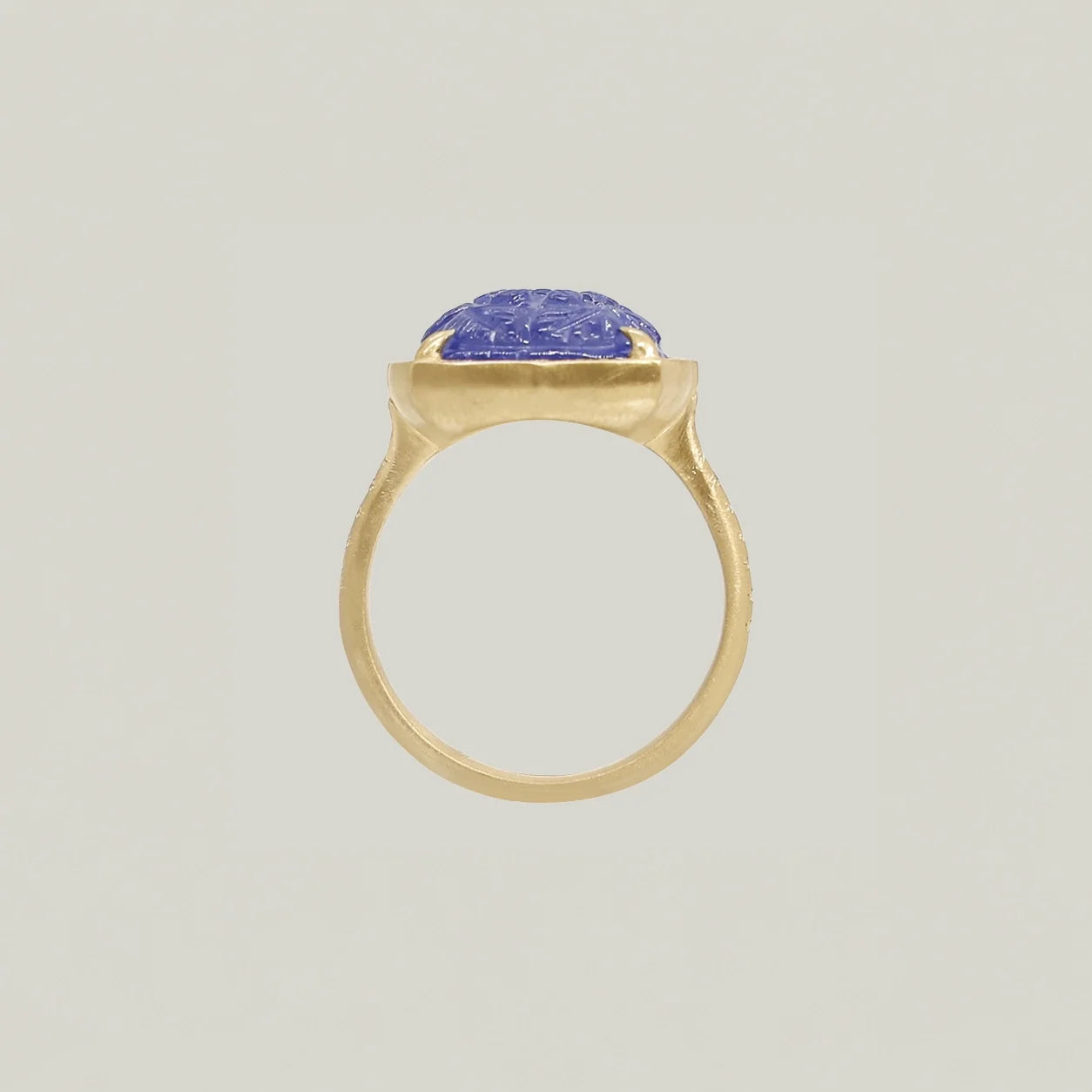 Blumen Blau Tansanit geschnitzter Ring