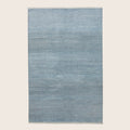 Hellblau Übergangs Indo Savannah Teppich aus Wolle und Kunstseide - 6'1' x 9'4'