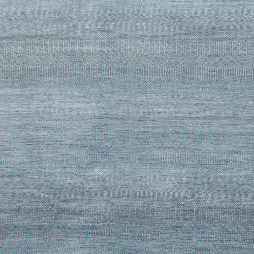Hellblau Übergangs Indo Savannah Teppich aus Wolle und Kunstseide - 6'1' x 9'4'