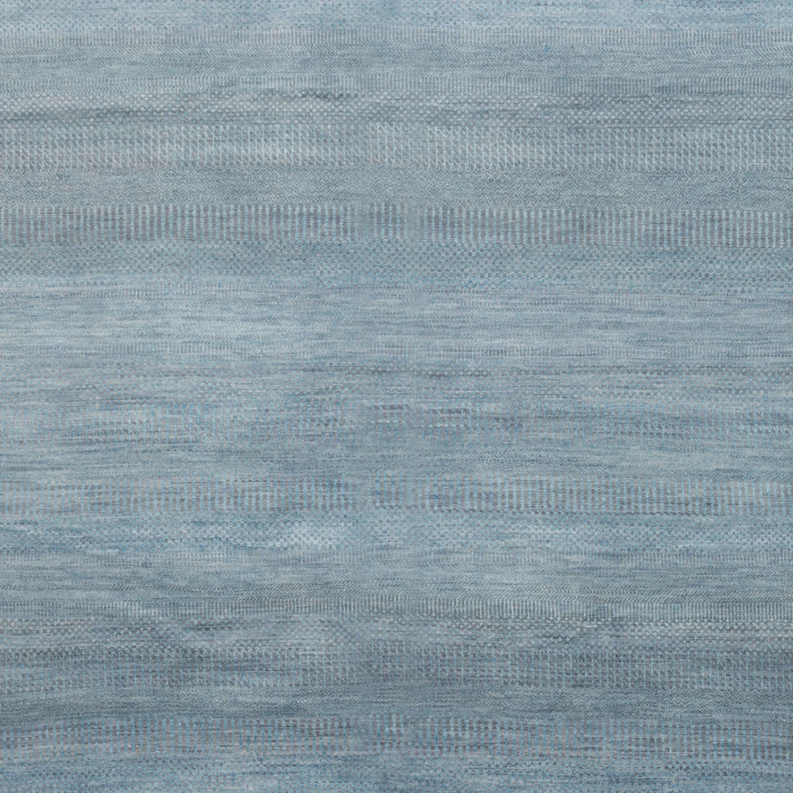Hellblau Übergangs Indo Savannah Teppich aus Wolle und Kunstseide - 6'1' x 9'4'