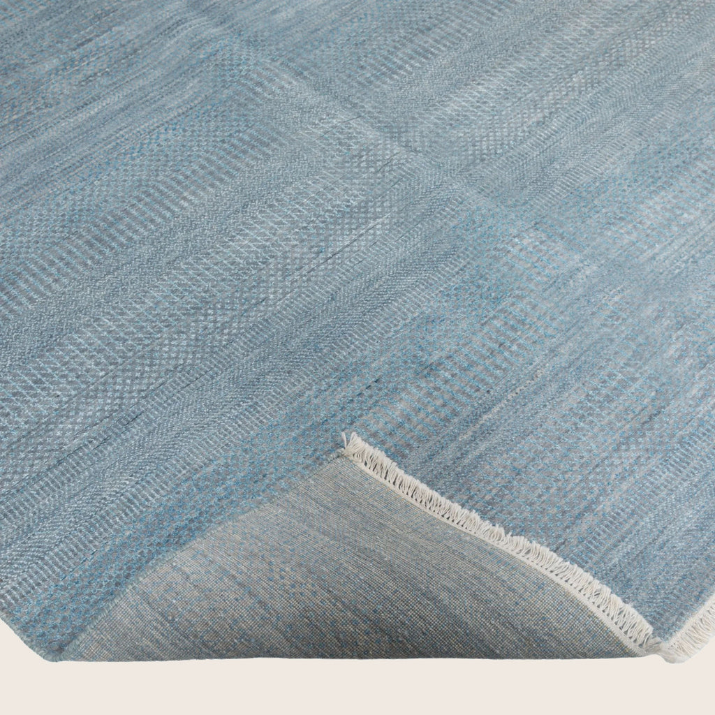 Hellblau Übergangs Indo Savannah Teppich aus Wolle und Kunstseide - 6'1' x 9'4'