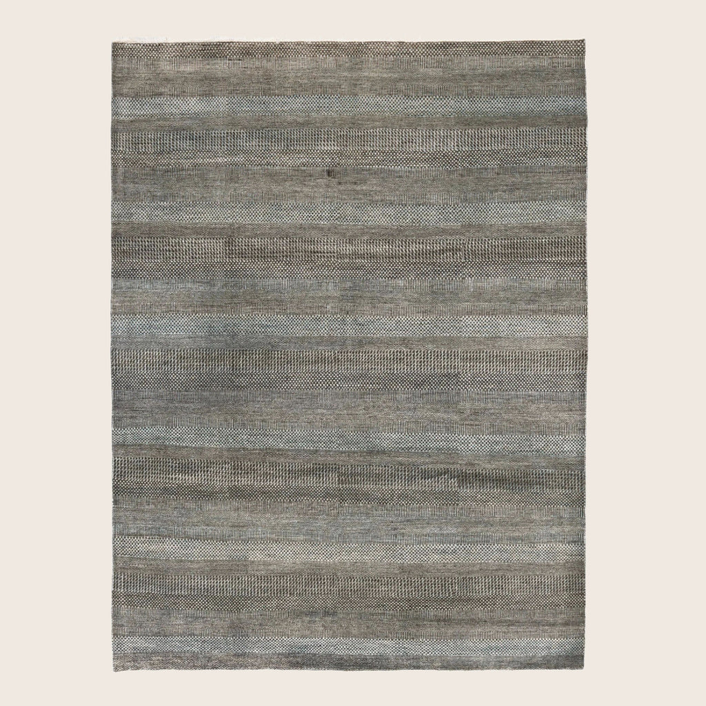 Graue Übergangs Indo Savannah Wolle Seidenmischung Teppich - 8 'x 10'4'