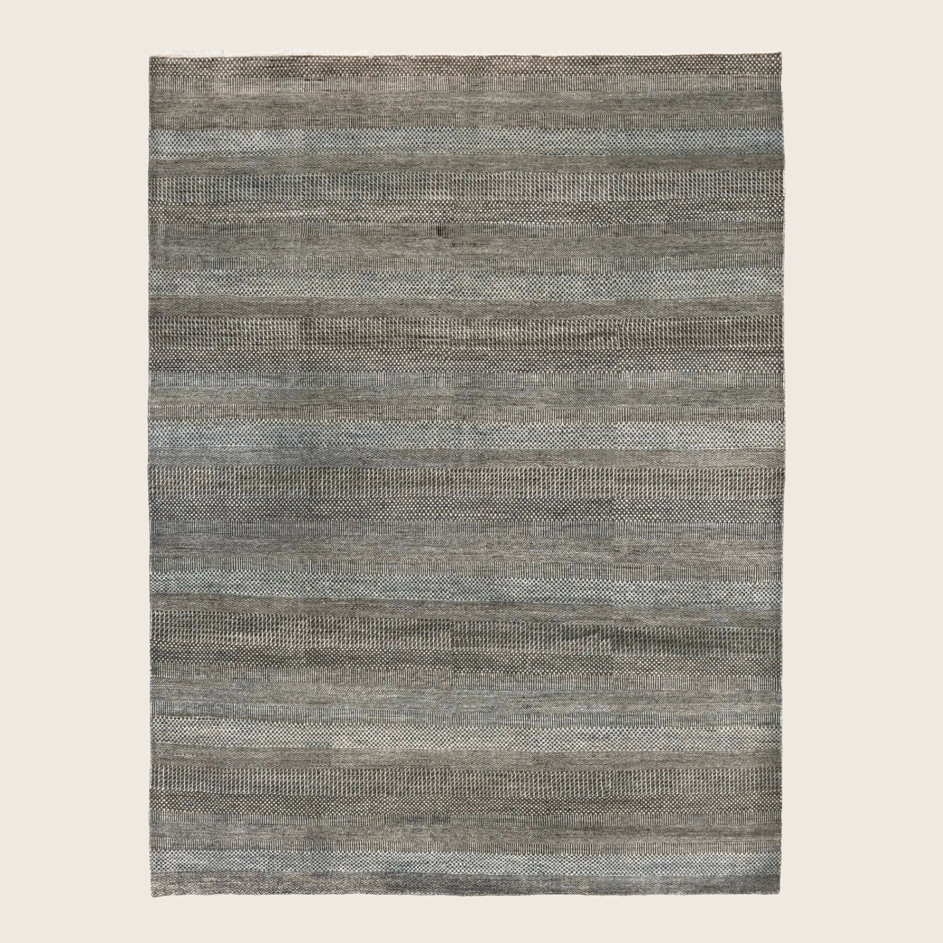 Graue Übergangs Indo Savannah Wolle Seidenmischung Teppich - 8 'x 10'4'
