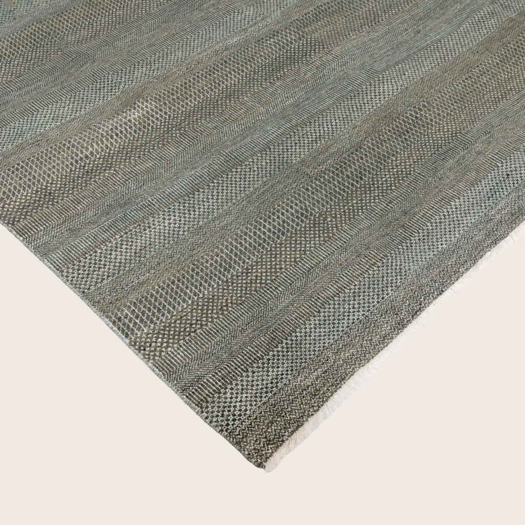 Graue Übergangs Indo Savannah Wolle Seidenmischung Teppich - 8 'x 10'4'
