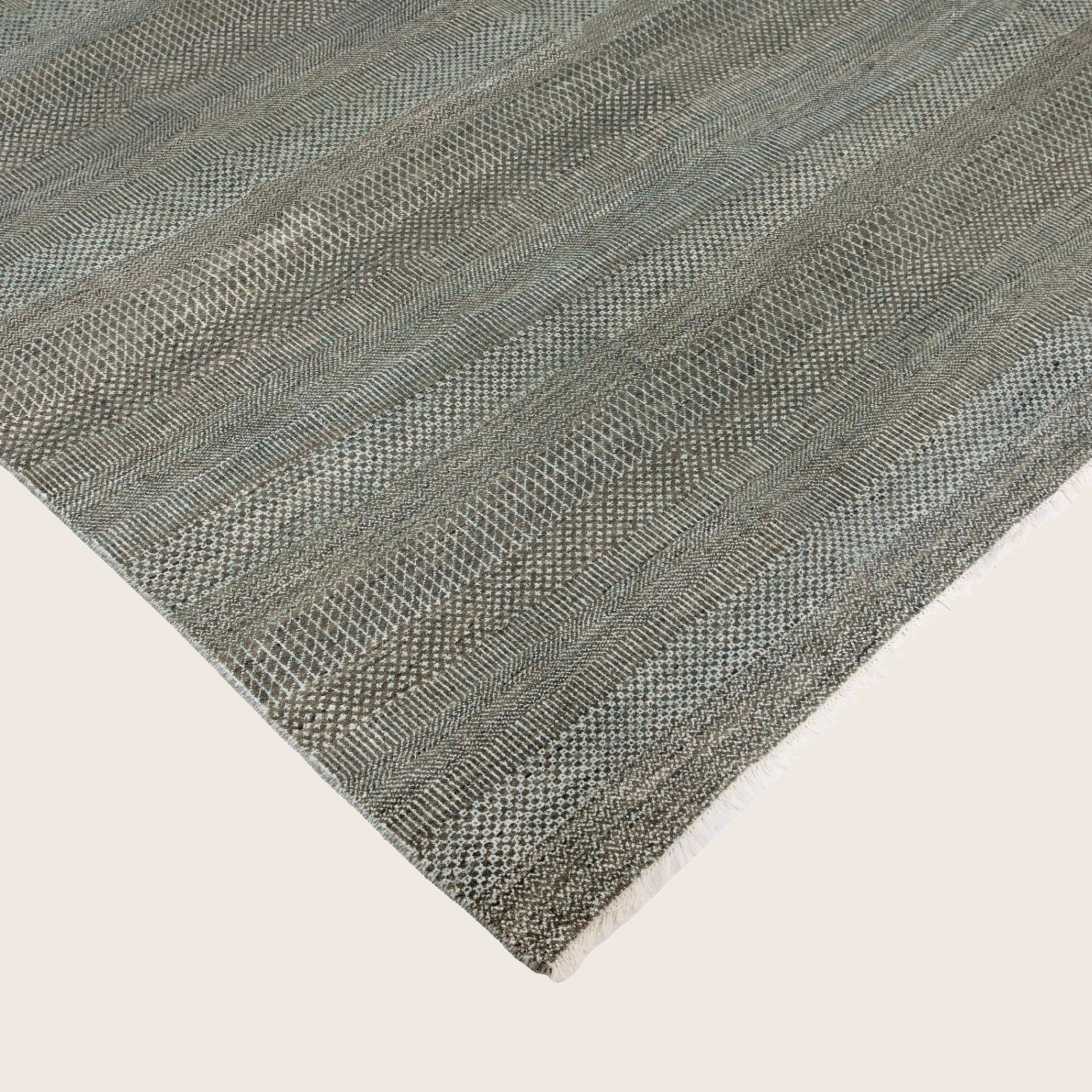 Graue Übergangs Indo Savannah Wolle Seidenmischung Teppich - 8 'x 10'4'