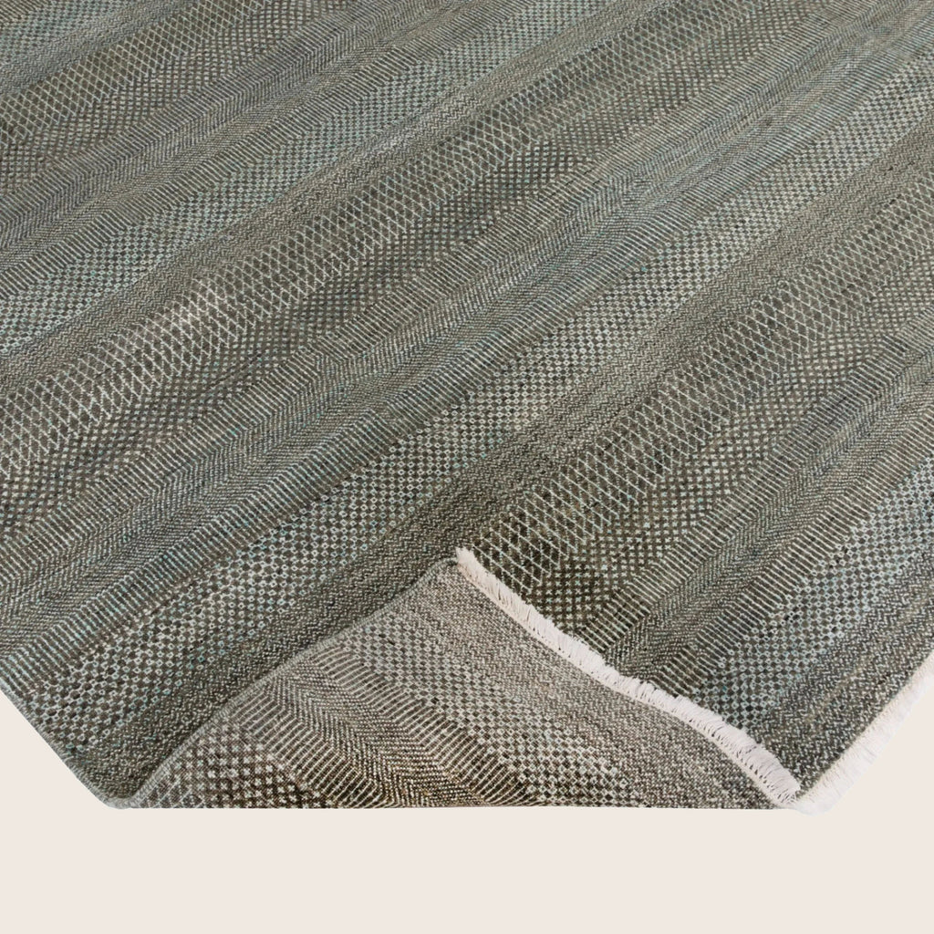 Graue Übergangs Indo Savannah Wolle Seidenmischung Teppich - 8 'x 10'4'
