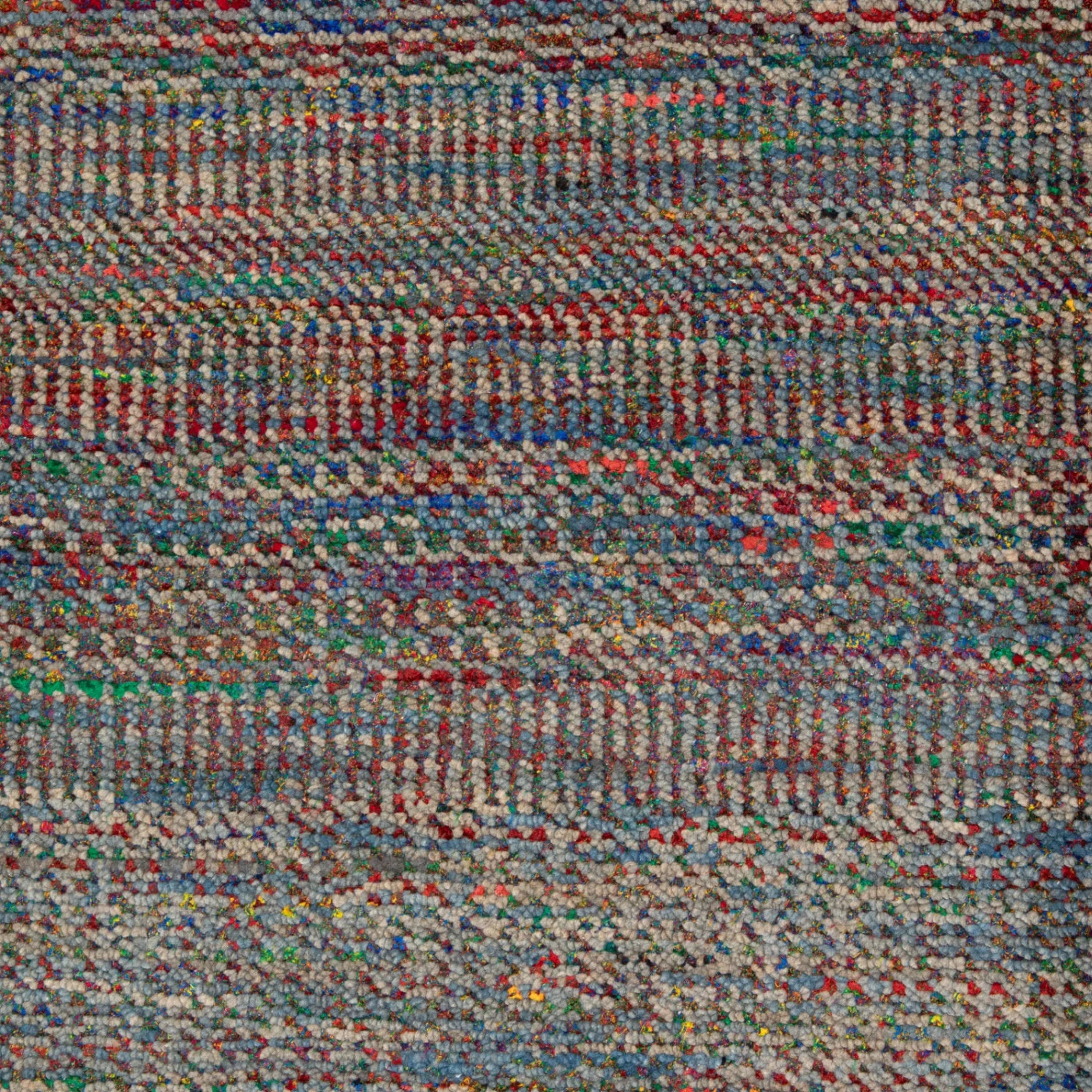 Mehrfarbiger Übergangs-Indo-Gras-Kunst-Seidenblendenteppich - 9'3' x 11'1