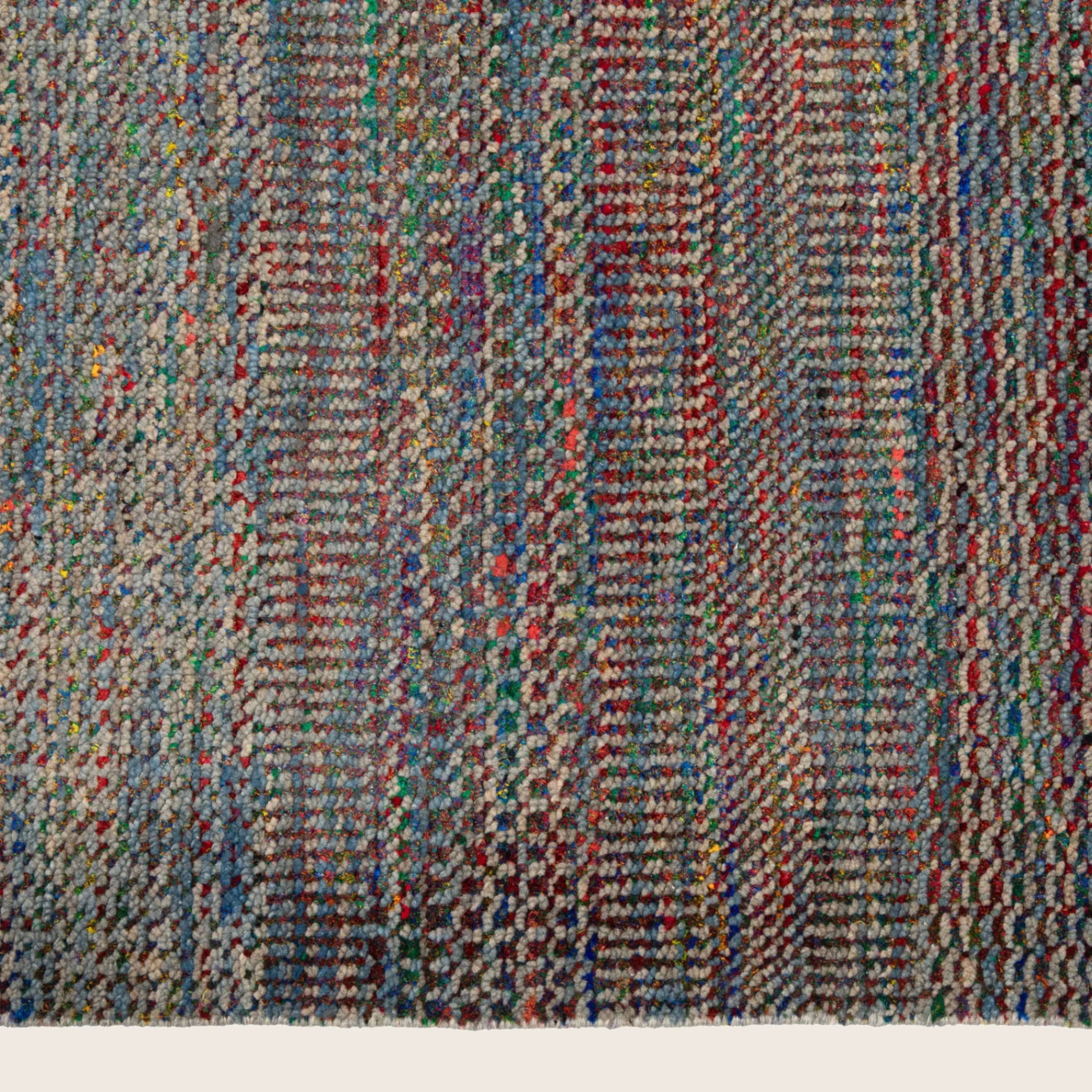 Mehrfarbiger Übergangs-Indo-Gras-Kunst-Seidenblendenteppich - 9'3' x 11'1