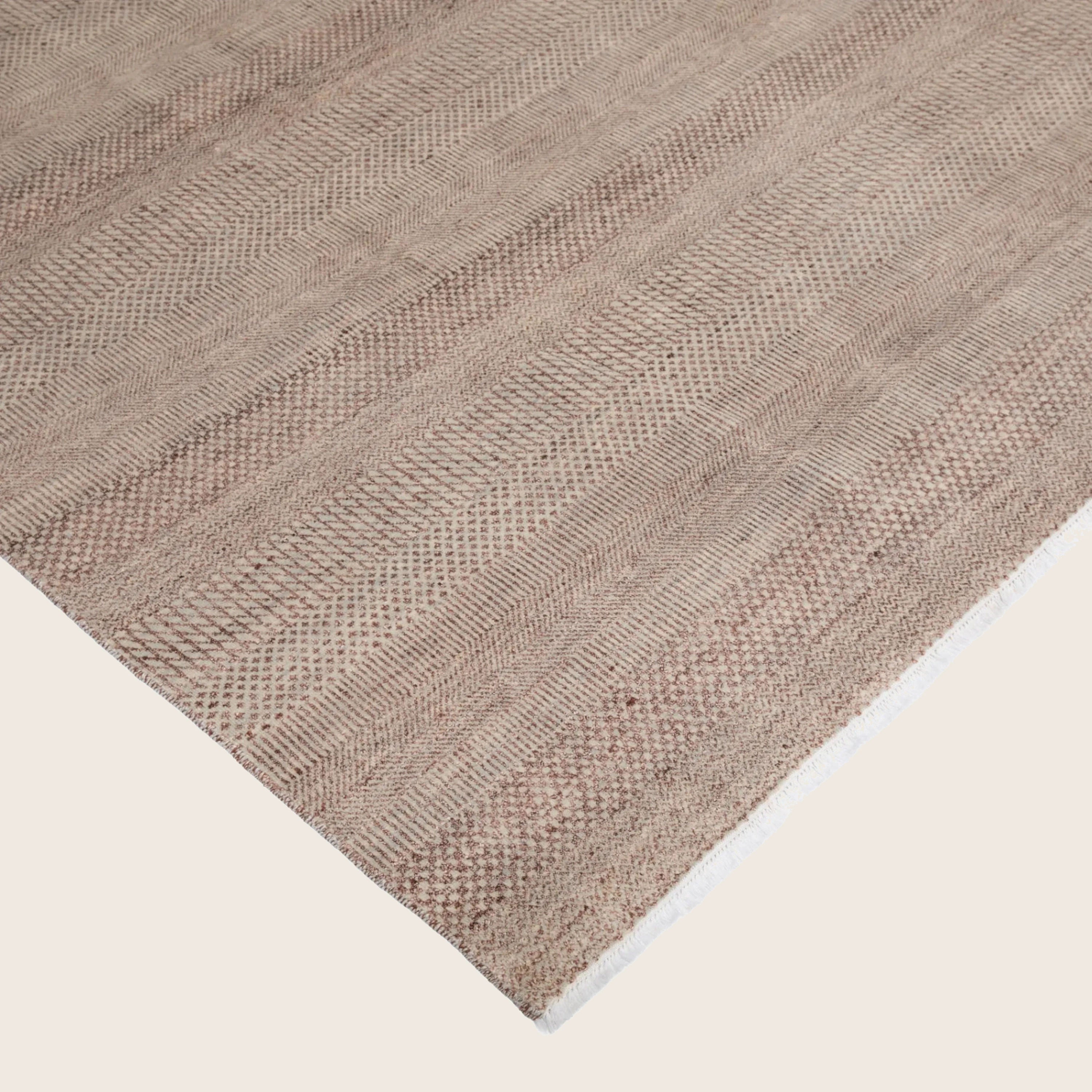 Lavendel Übergangs Indo Savannah Teppich aus Wolle und Kunstseide - 8'1 x 12'3'