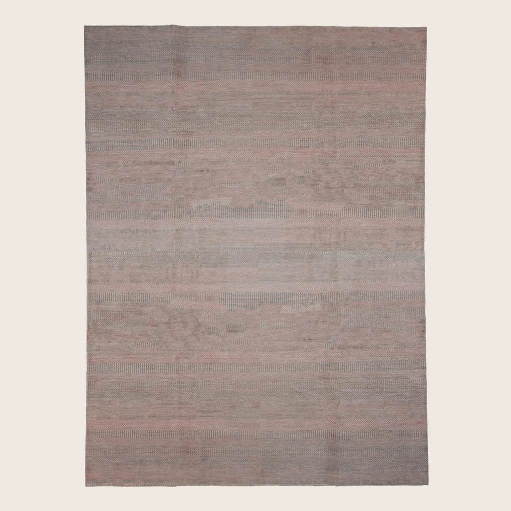 Purpur Übergangs Indo Savannah Wolle Kunst Seidenblende Teppich - 8'1 x 11'1
