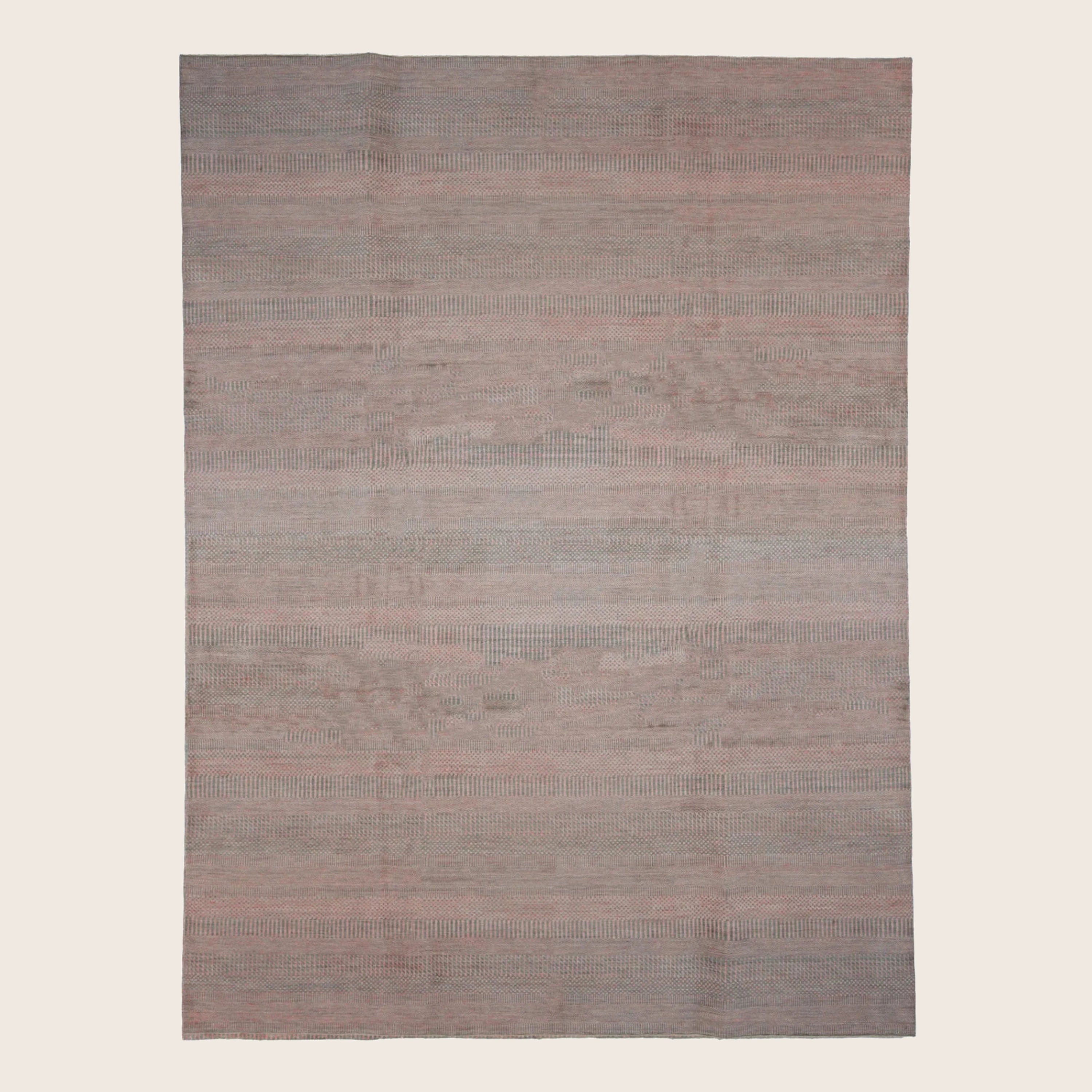 Purpur Übergangs Indo Savannah Wolle Kunst Seidenblende Teppich - 8'1 x 11'1