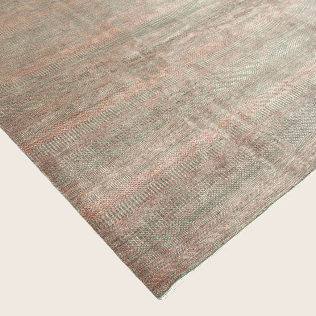 Purpur Übergangs Indo Savannah Wolle Kunst Seidenblende Teppich - 8'1 x 11'1