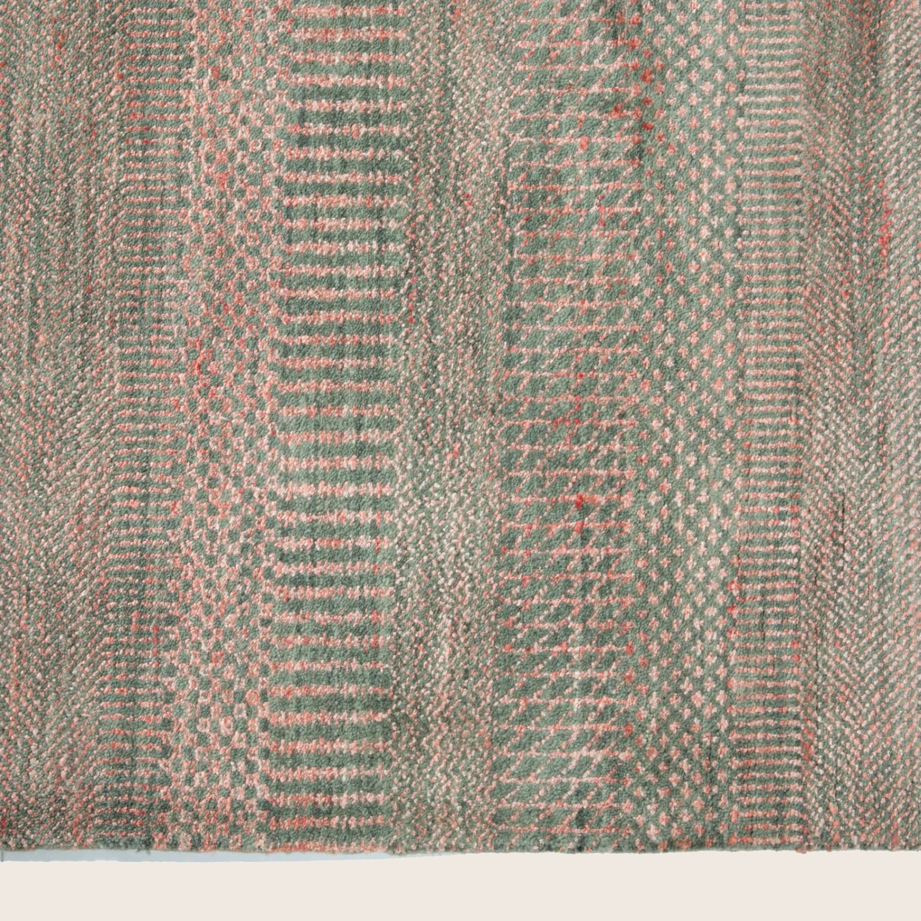 Purpur Übergangs Indo Savannah Wolle Kunst Seidenblende Teppich - 8'1 x 11'1