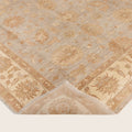 Beige Traditioneller Indo Oushak Wolle Seidenteppich - 8'2' x 10'5''