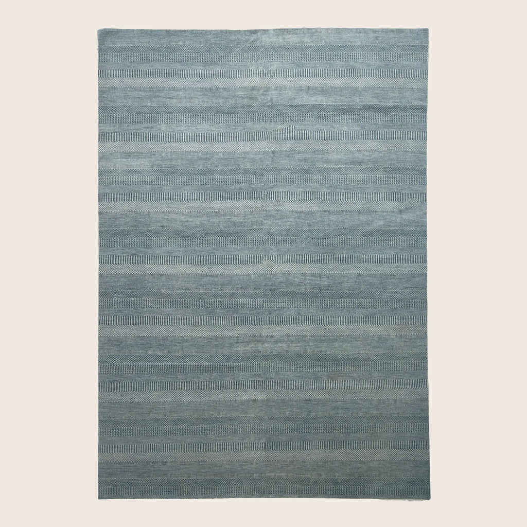 Denim Übergangs Indo Savannah Teppich aus Wolle und Kunstseide - 10' x 14'1'