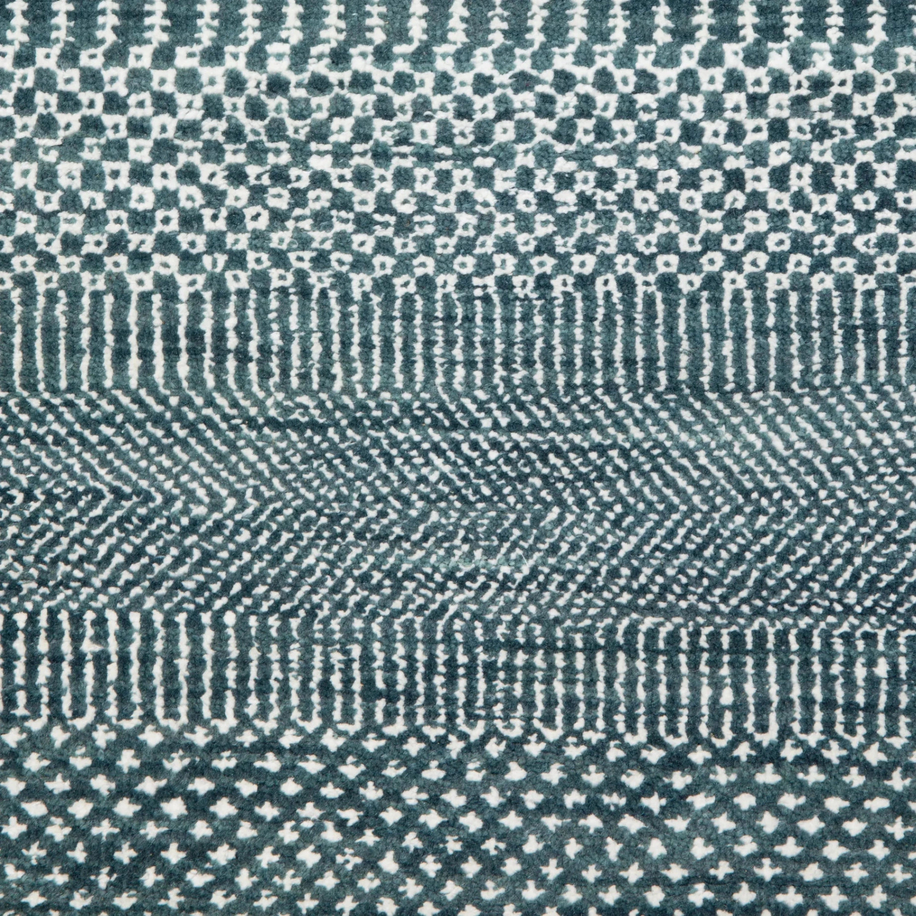 Denim Übergangs Indo Savannah Teppich aus Wolle und Kunstseide - 10' x 14'1'