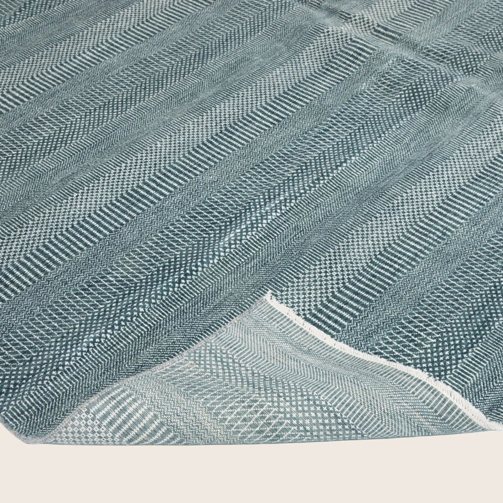 Denim Übergangs Indo Savannah Teppich aus Wolle und Kunstseide - 10' x 14'1'
