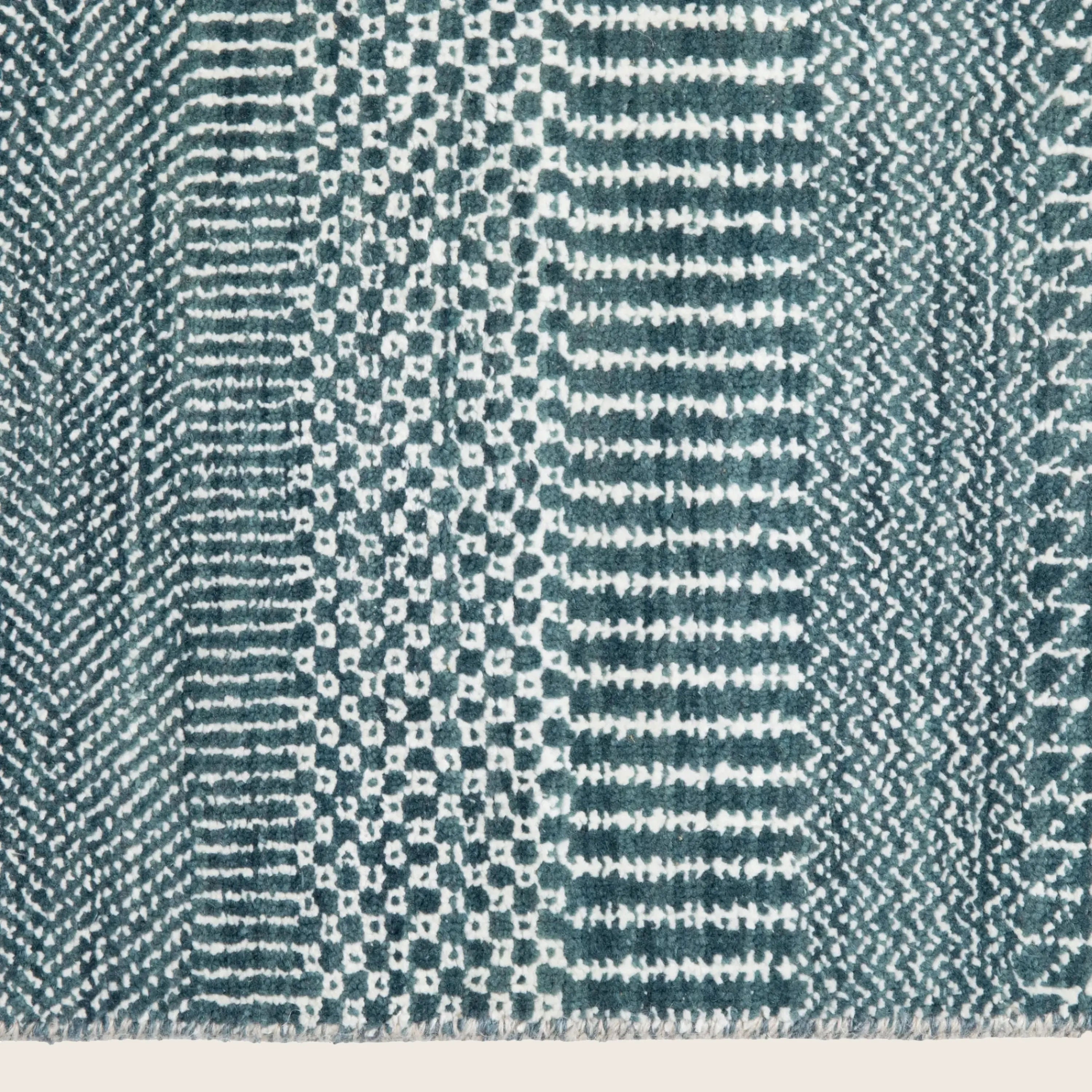 Denim Übergangs Indo Savannah Teppich aus Wolle und Kunstseide - 10' x 14'1'