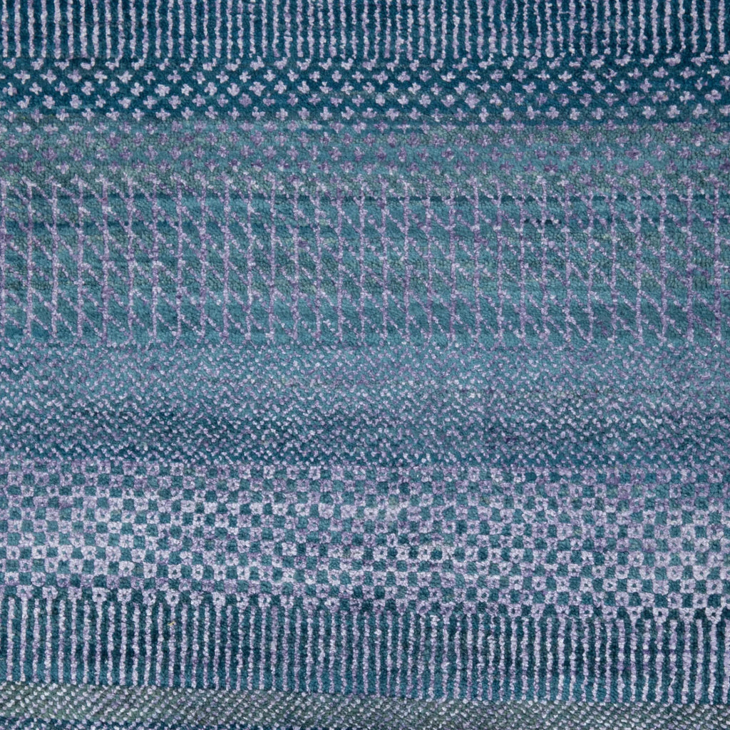 Blaue Übergangs Indo Savannah Wolle Seidenmischung Teppich - 9' x 11'9'