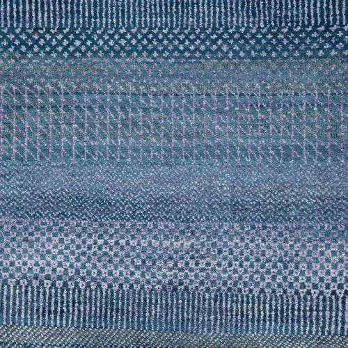 Blaue Übergangs Indo Savannah Wolle Seidenmischung Teppich - 9' x 11'9'