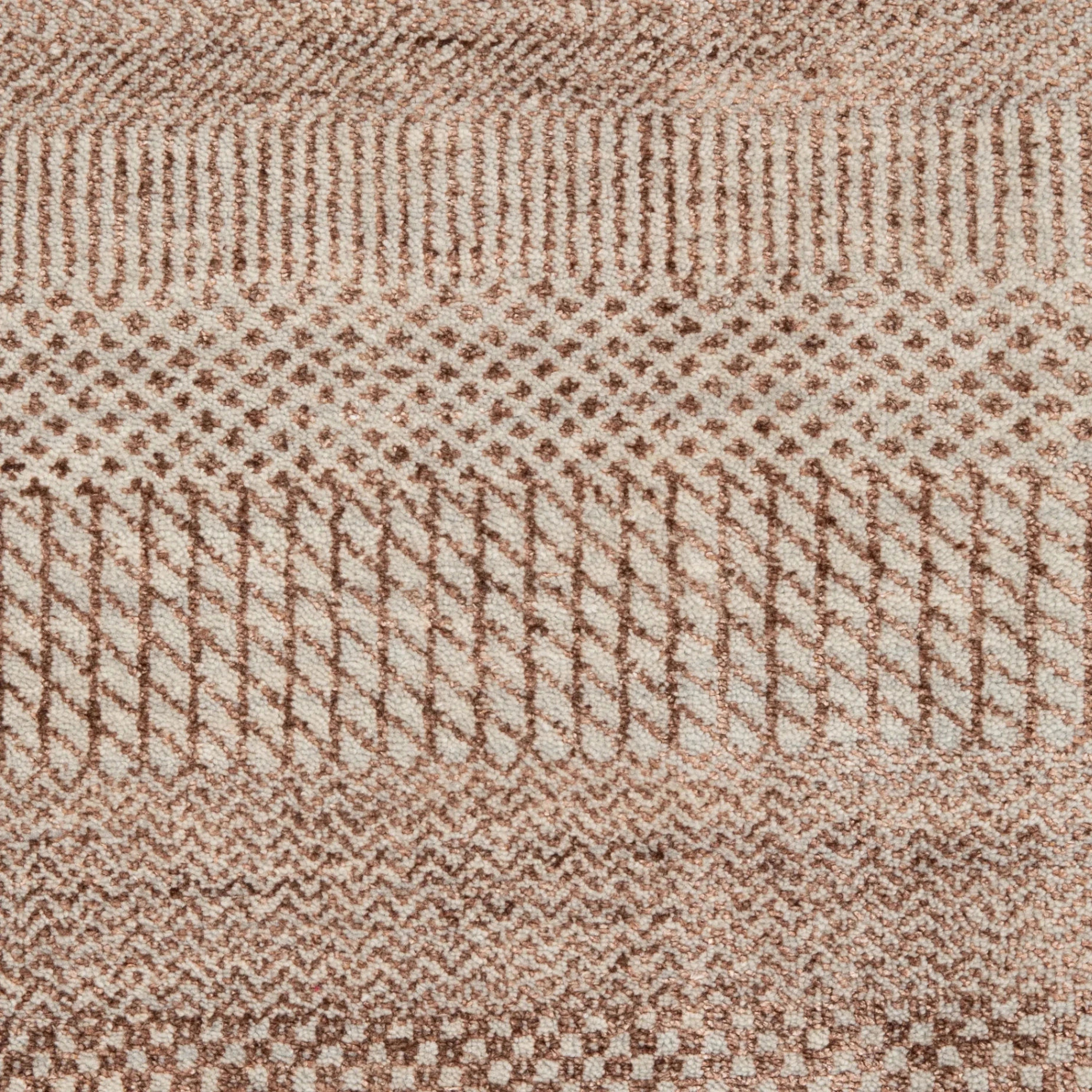 Hellbraun Texturierte Indo Savannah Wolle Kunst Seidenmischung Teppich - 12' x 15'1'