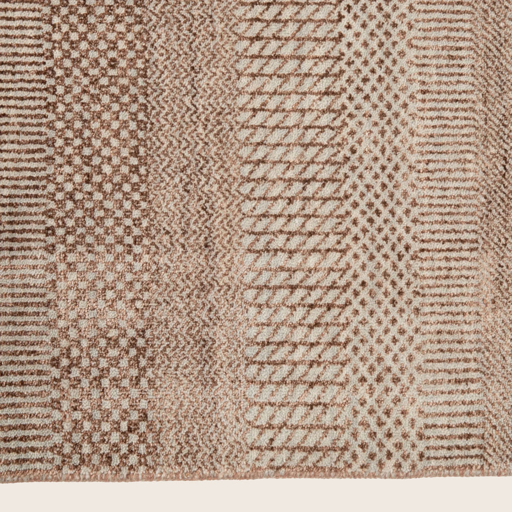 Hellbraun Texturierte Indo Savannah Wolle Kunst Seidenmischung Teppich - 12' x 15'1'