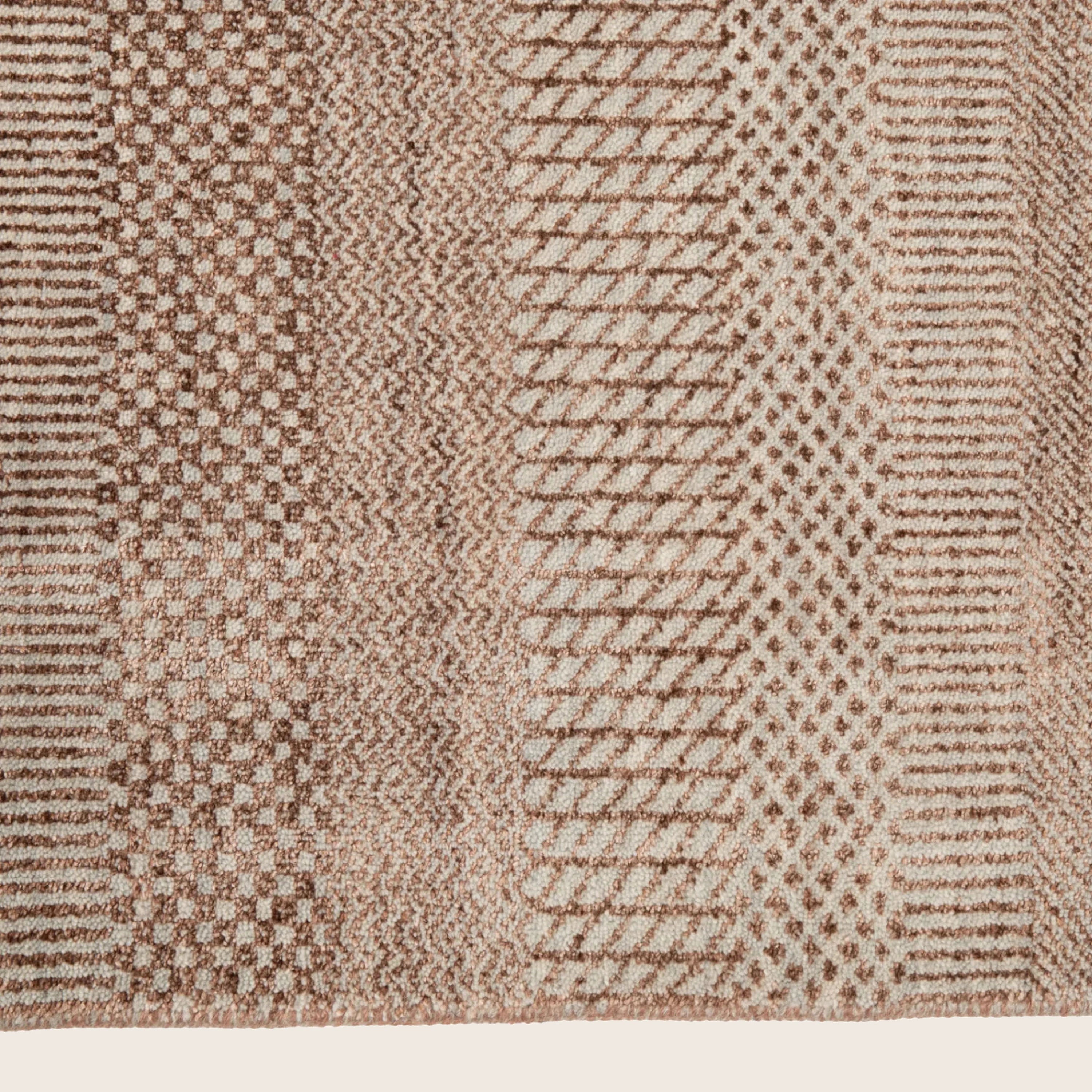 Hellbraun Texturierte Indo Savannah Wolle Kunst Seidenmischung Teppich - 12' x 15'1'