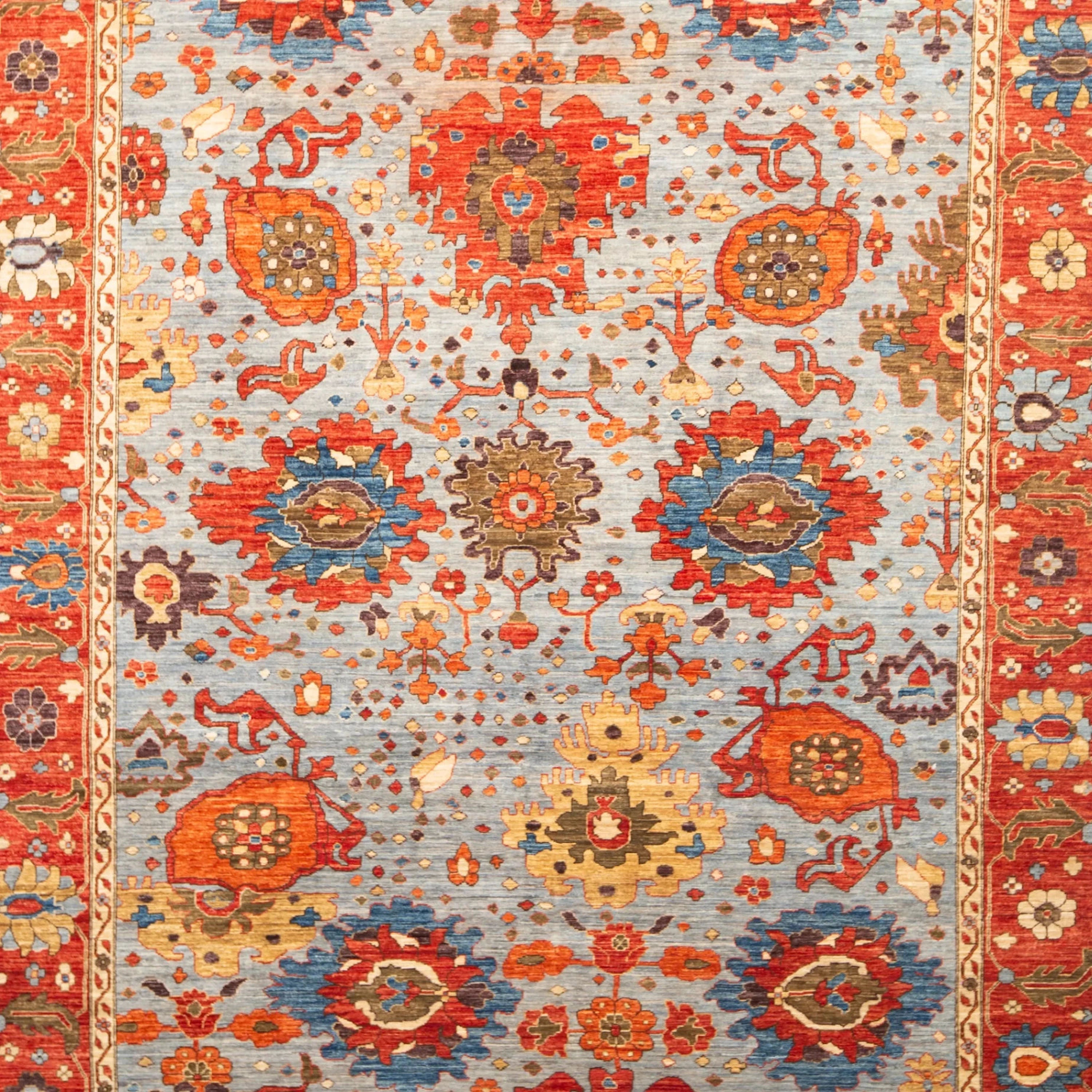 Orangerot Traditioneller Pak Serapi Wollteppich - 8'1 x 12'3'
