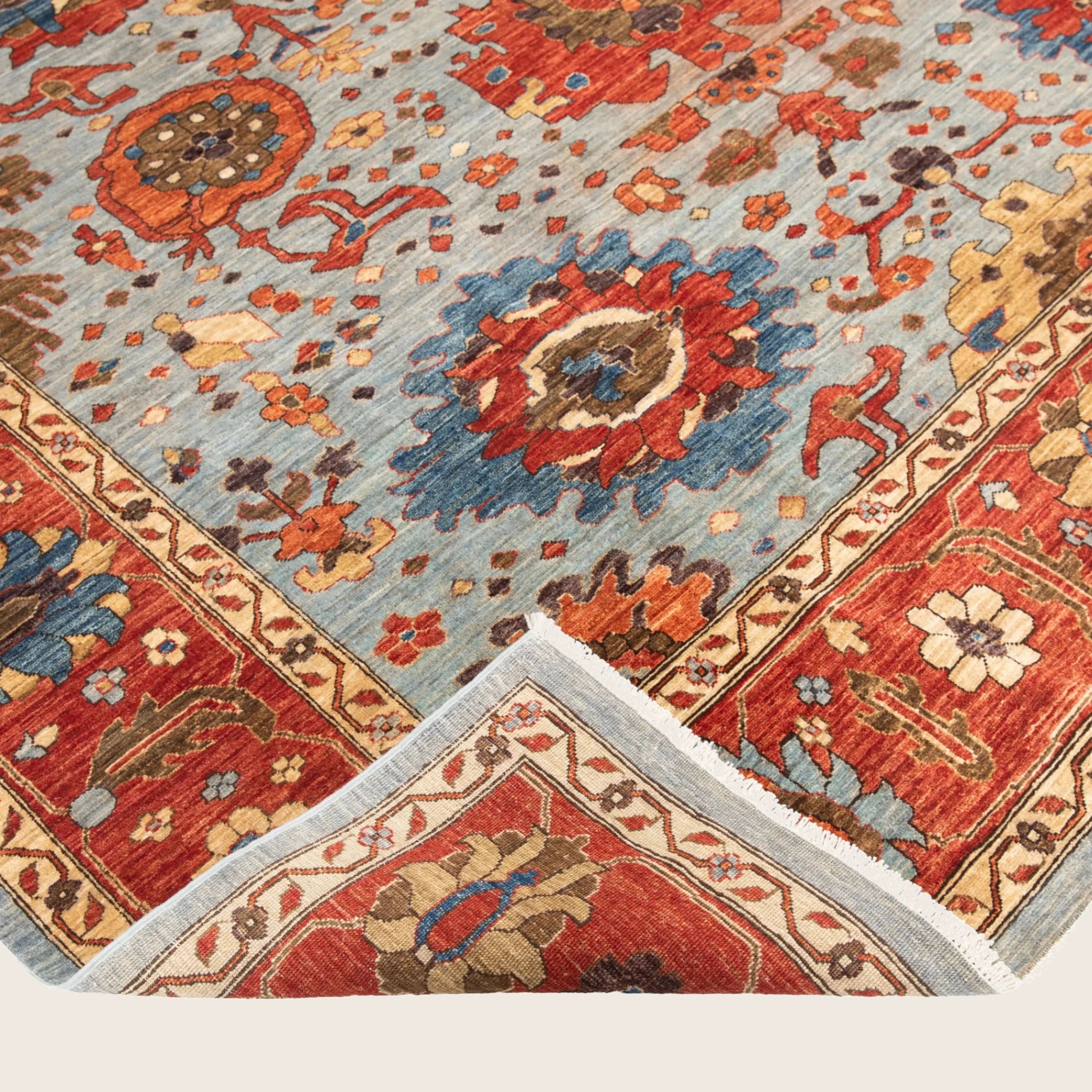 Orangerot Traditioneller Pak Serapi Wollteppich - 8'1 x 12'3'