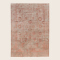 Pfirsich Traditioneller Indo Ikat Teppich aus Wolle und Kunstseide - 9' x 12'3'
