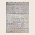 Mehrfarbiger Übergangs-Indo Ikat Teppich aus Wolle und Kunstseide - 8'1 x 12'5'