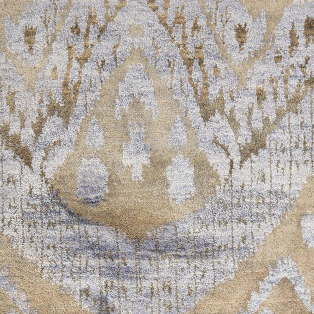 Mehrfarbiger Übergangs-Indo Ikat Teppich aus Wolle und Kunstseide - 8'1 x 12'5'