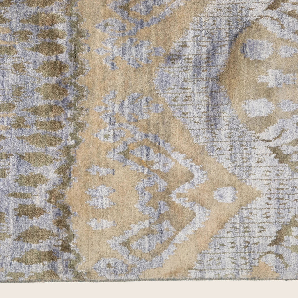 Mehrfarbiger Übergangs-Indo Ikat Teppich aus Wolle und Kunstseide - 8'1 x 12'5'