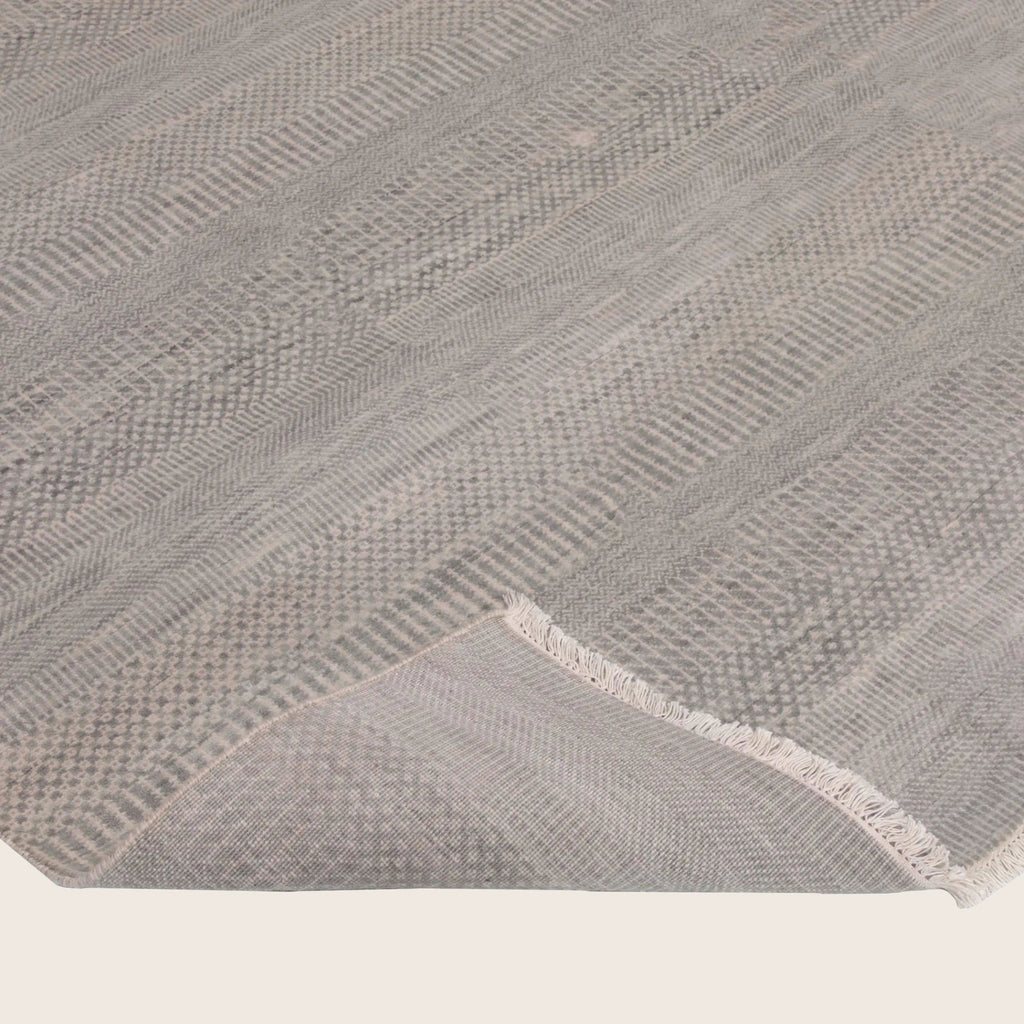 Graue Übergangsindo Savannah Wolle Seidenmischung Teppich - 7'1 x 9'1