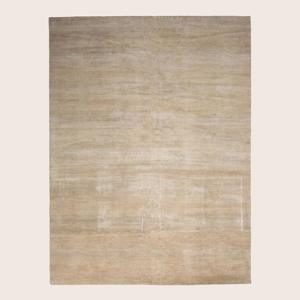 Natürliche Übergangs Indo Savannah Wolle Kunst Seidenblende Teppich - 12' x 15'4'