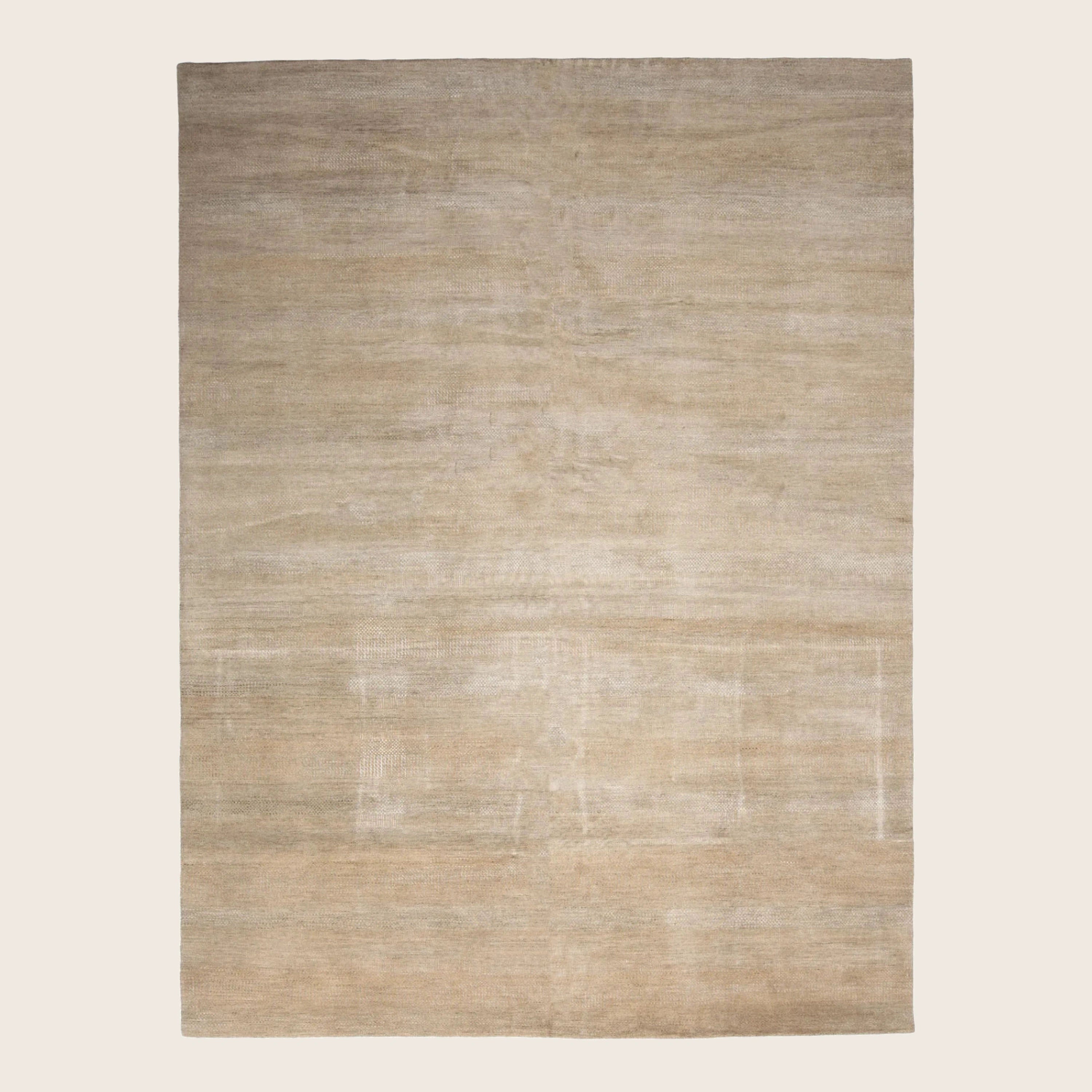 Natürliche Übergangs Indo Savannah Wolle Kunst Seidenblende Teppich - 12' x 15'4'
