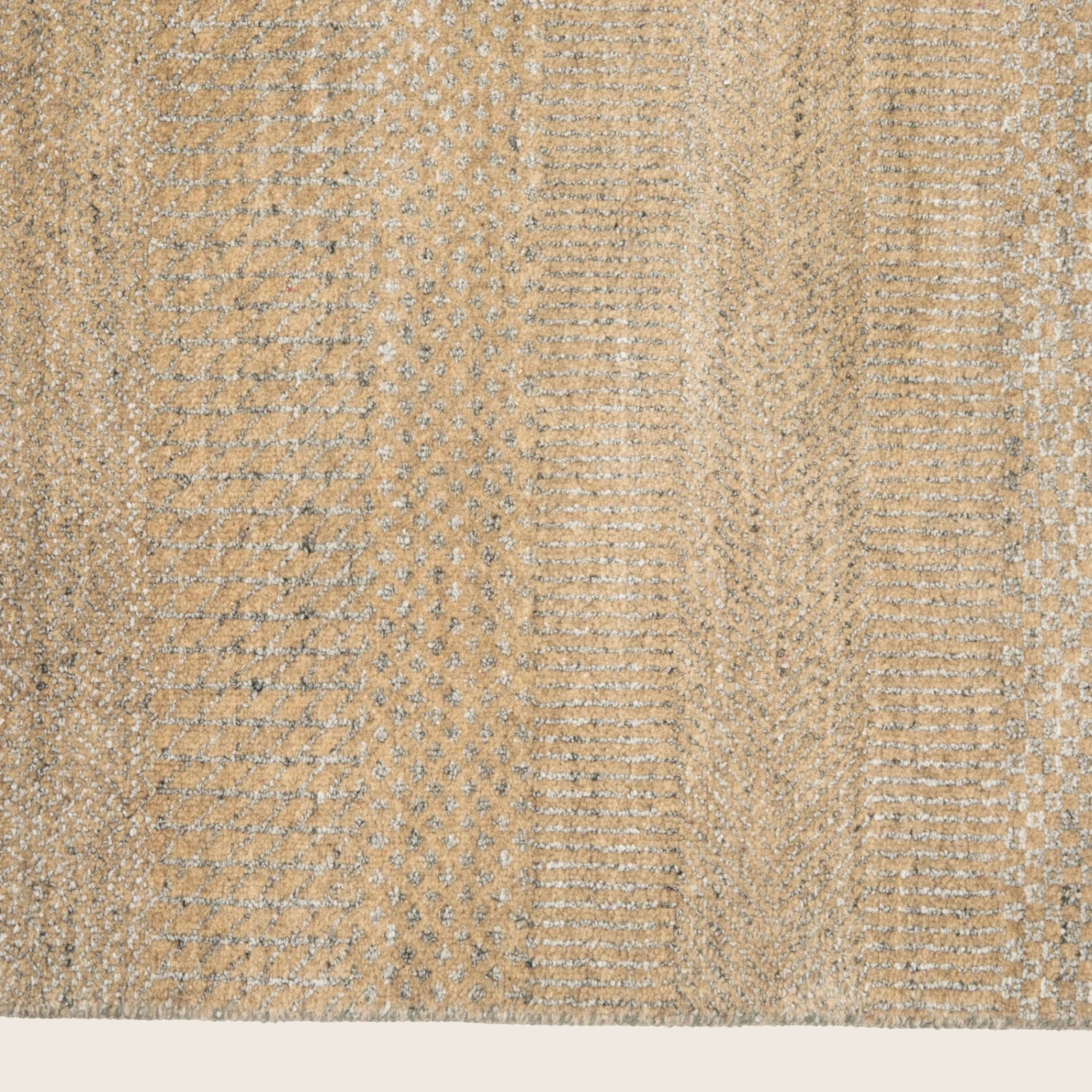 Natürliche Übergangs Indo Savannah Wolle Kunst Seidenblende Teppich - 12' x 15'4'