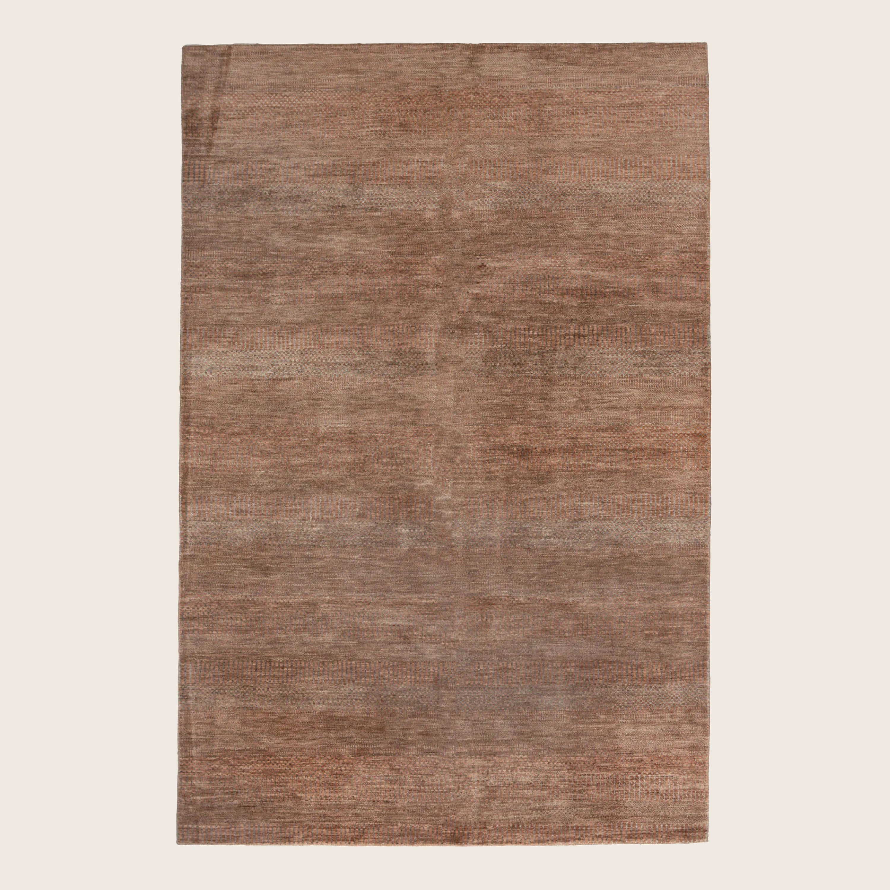 Braun Transitional Indo Savannah Teppich aus Wolle und Kunstseide - 6'1' x 9'1''