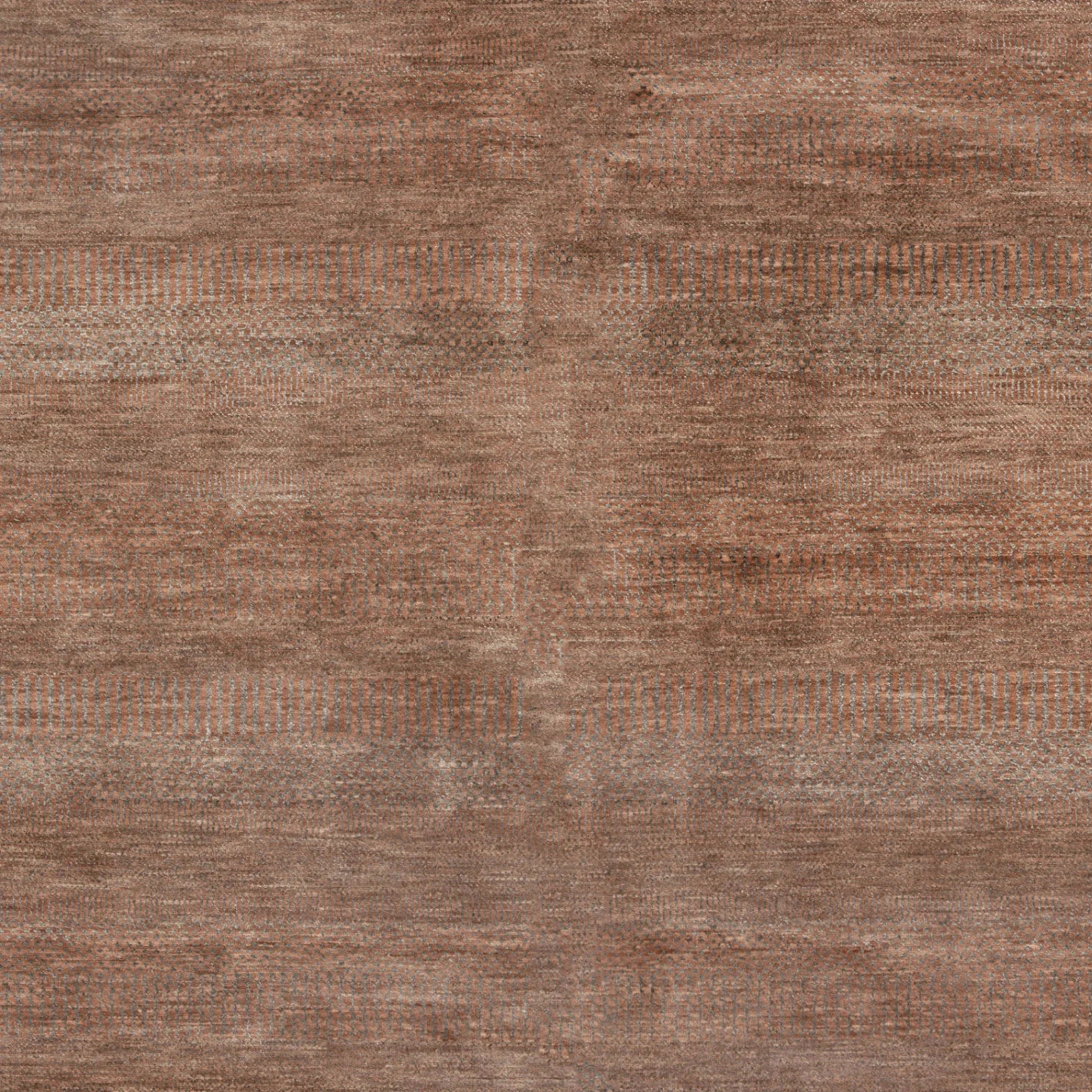 Braun Transitional Indo Savannah Teppich aus Wolle und Kunstseide - 6'1' x 9'1''