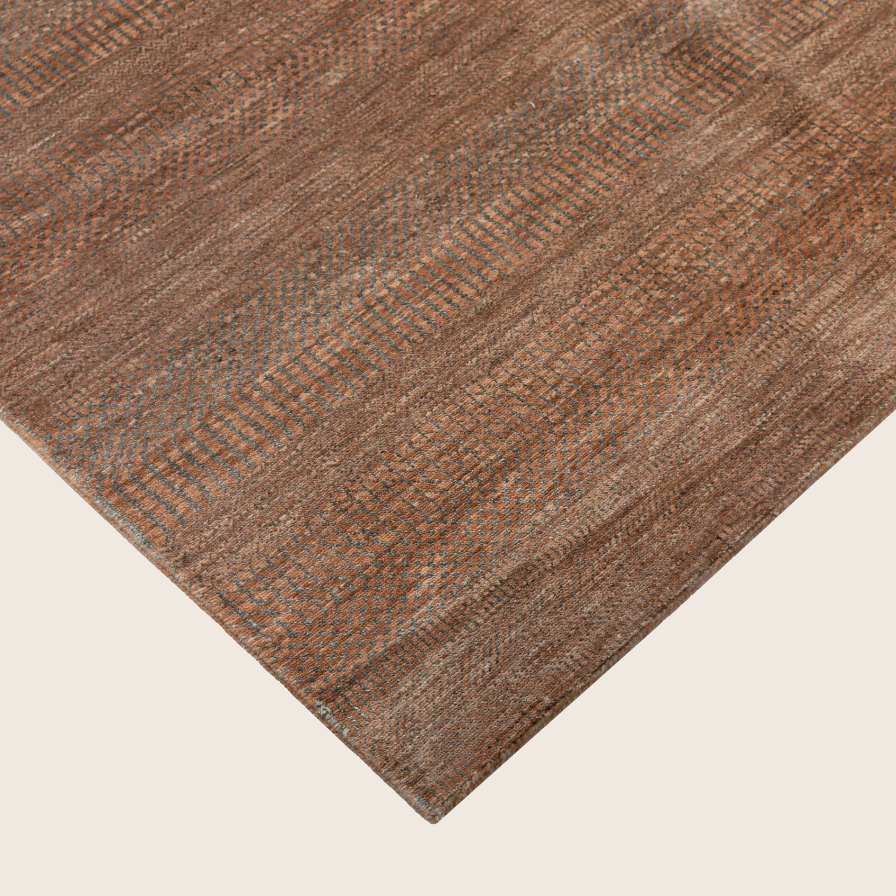 Braun Transitional Indo Savannah Teppich aus Wolle und Kunstseide - 6'1' x 9'1''